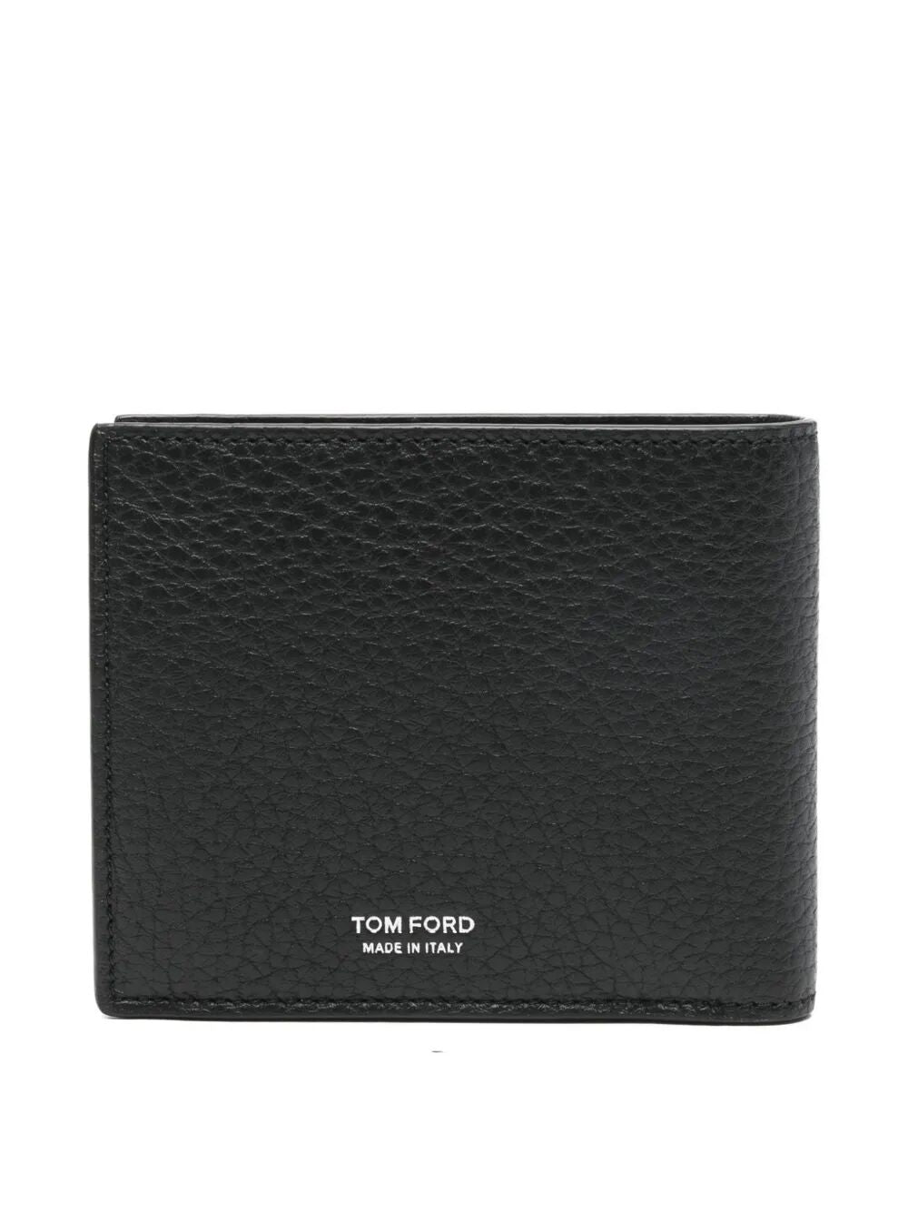 TOM FORD Printed Deer Leather Elongated T Line Classic Bifold Wallet with Coin Slot