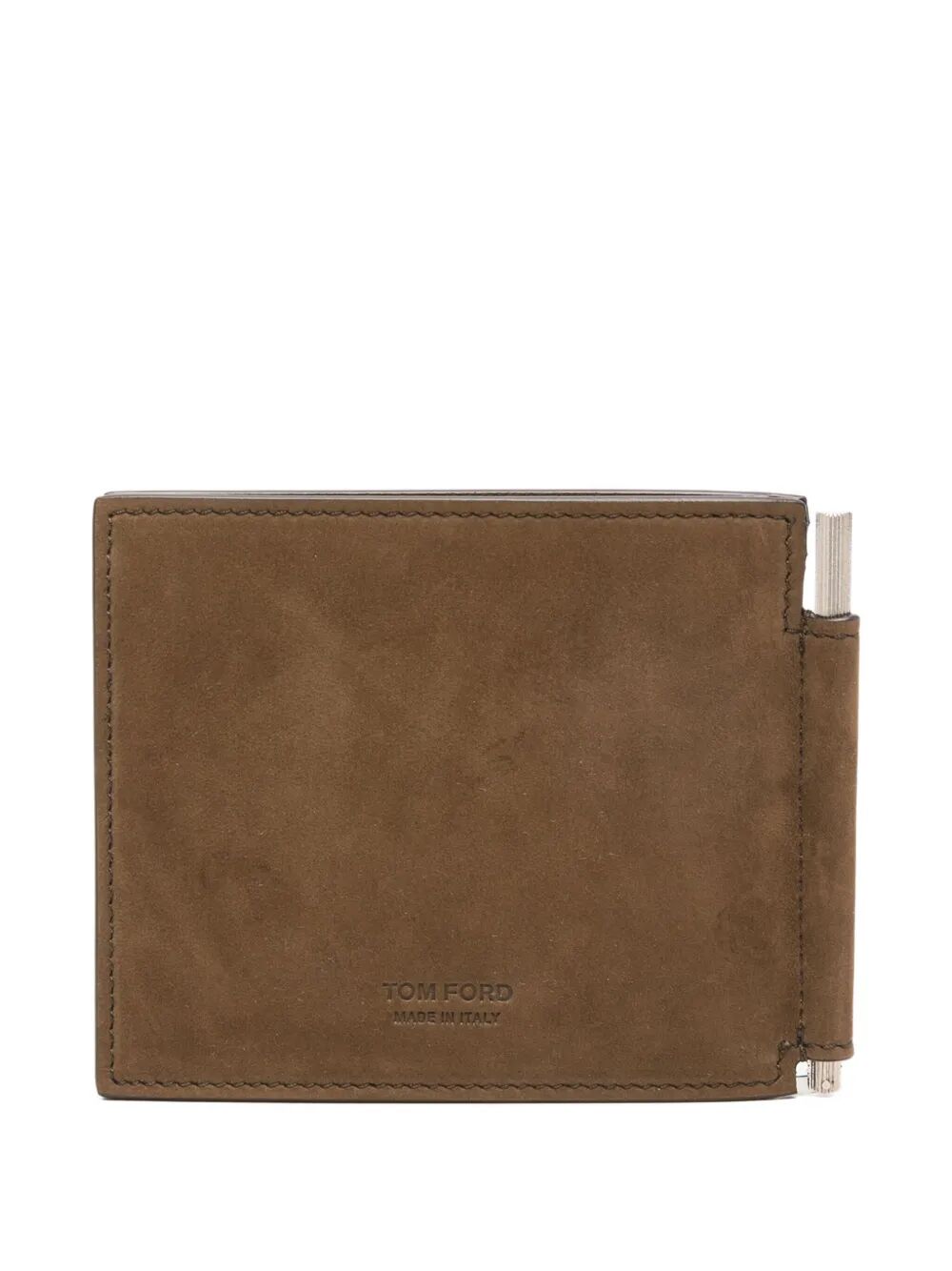 TOM FORD Natural Nubuck Elongated T-Line Mini Money Clip Wallet