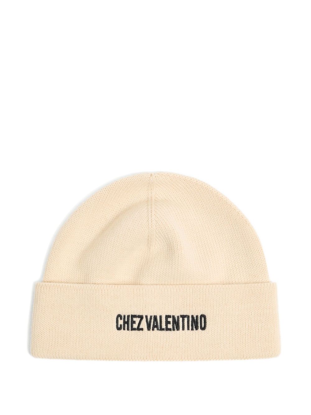 VALENTINO GARAVANI Cotton and Wool Beanie with Turn-Up Brim