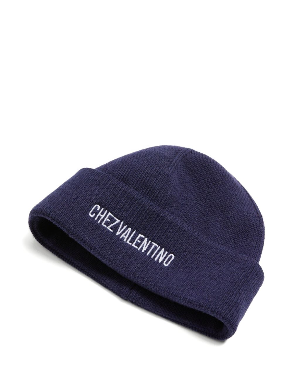 VALENTINO GARAVANI Ribbed Knit Beanie with Turn-Up Brim