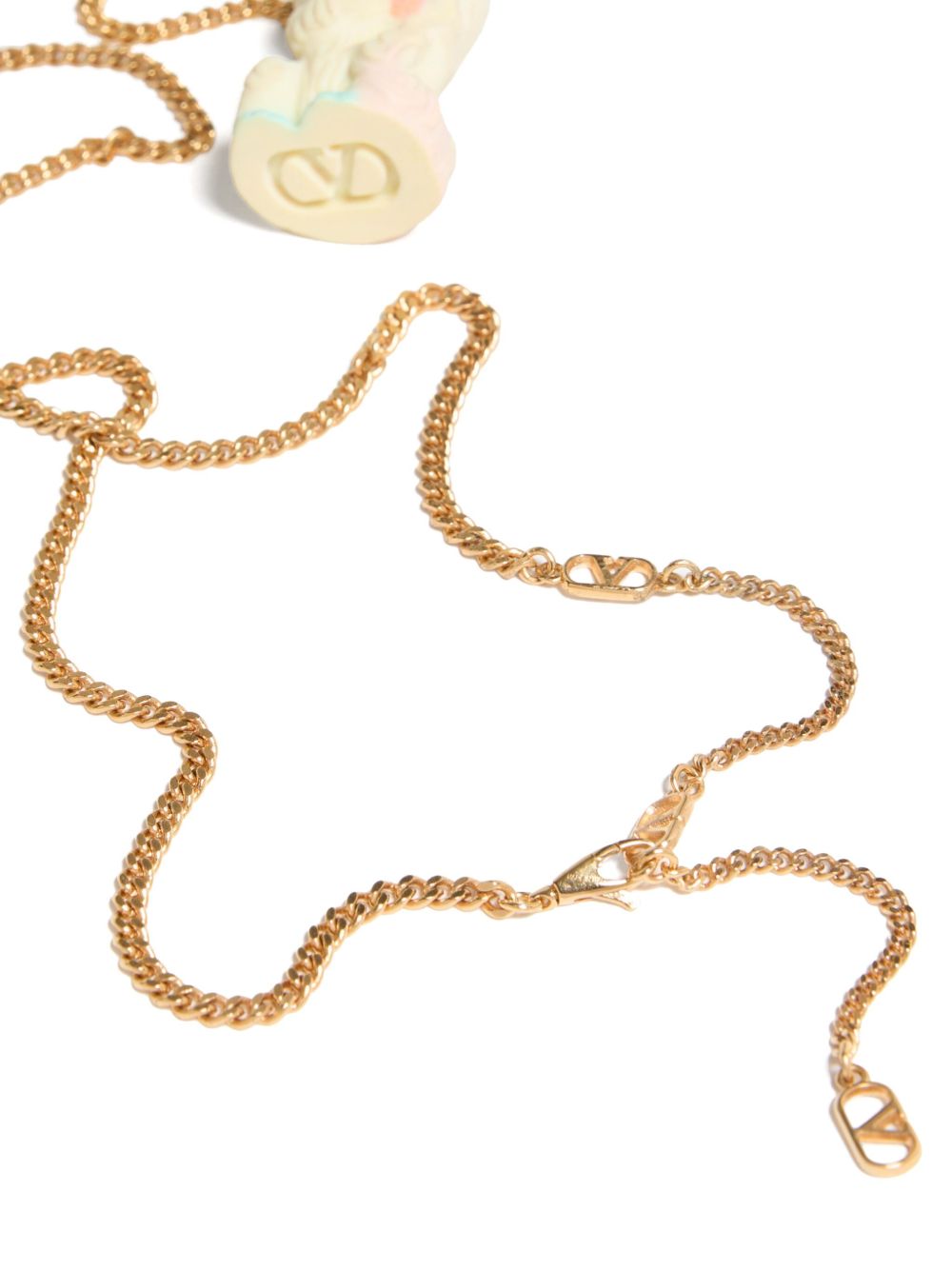 VALENTINO GARAVANI Statement Pendant Necklace with V Logo Signature