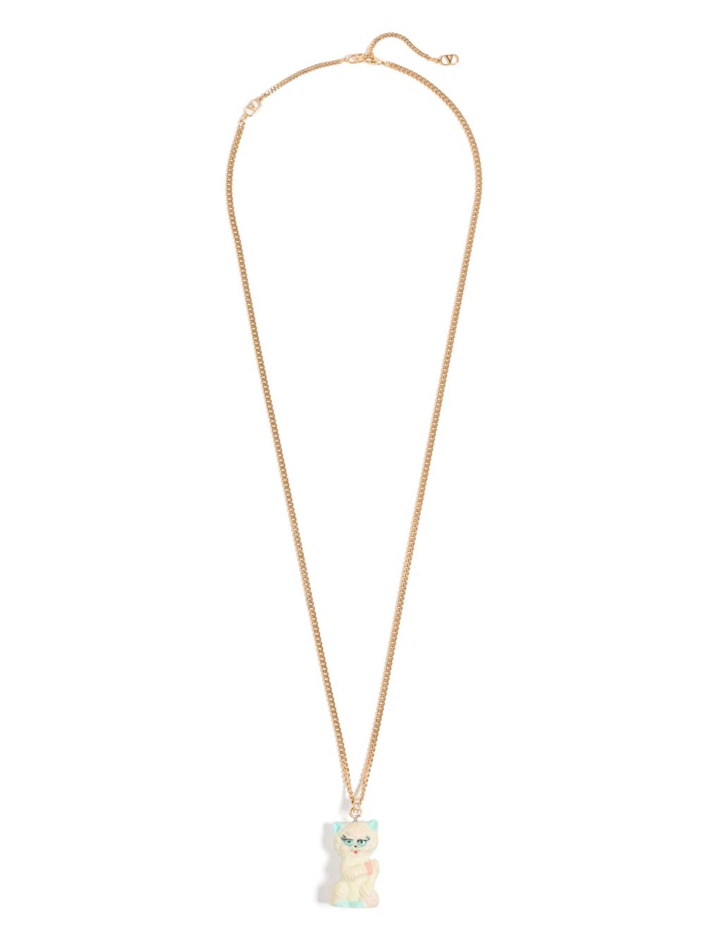 VALENTINO GARAVANI Statement Pendant Necklace with V Logo Signature