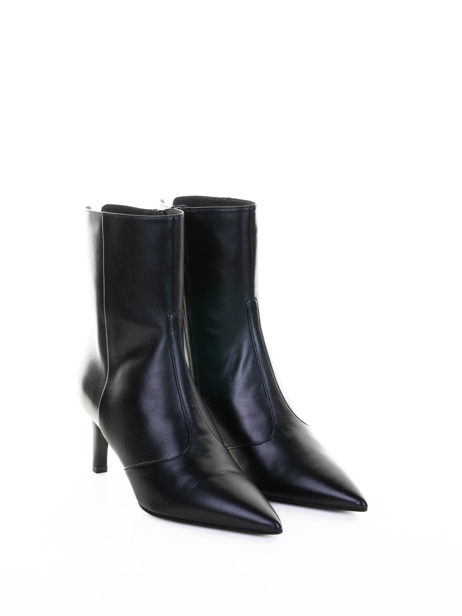 FURLA Ankle Boots in Leather with Stiletto Heel and Zip Detail