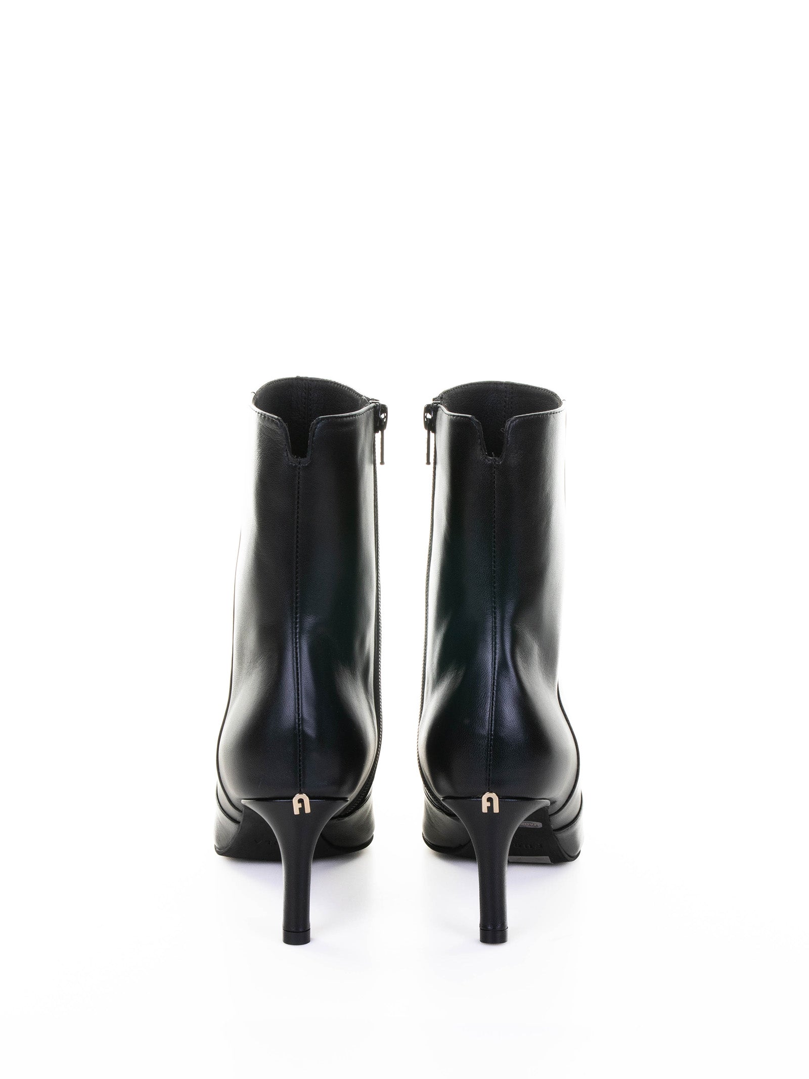 FURLA Ankle Boots in Leather with Stiletto Heel and Zip Detail
