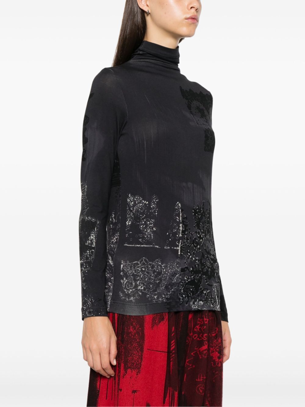 Y'S High Neck Long Sleeve Top for Women