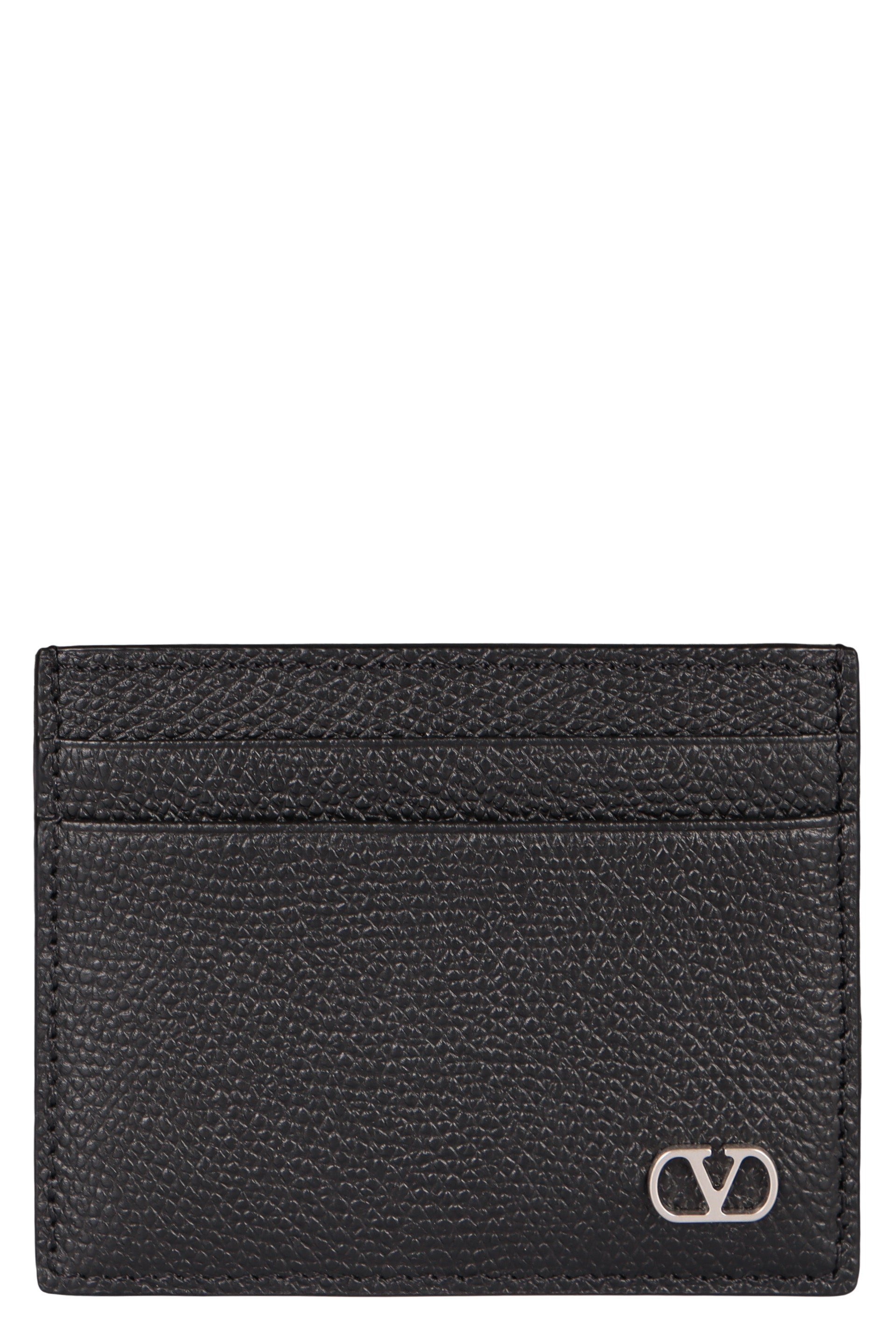 VALENTINO GARAVANI Mini Logo Detail Leather Card Holder