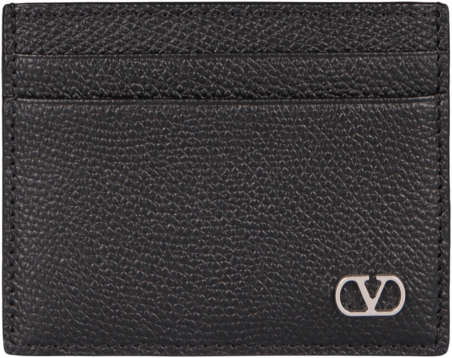 VALENTINO GARAVANI Mini Logo Detail Leather Card Holder