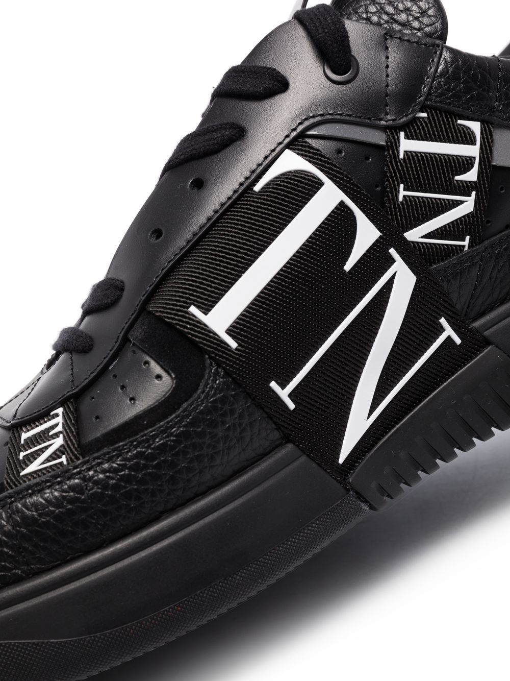 VALENTINO GARAVANI High Top Leather Sneakers with Rubber-Effect Logo
