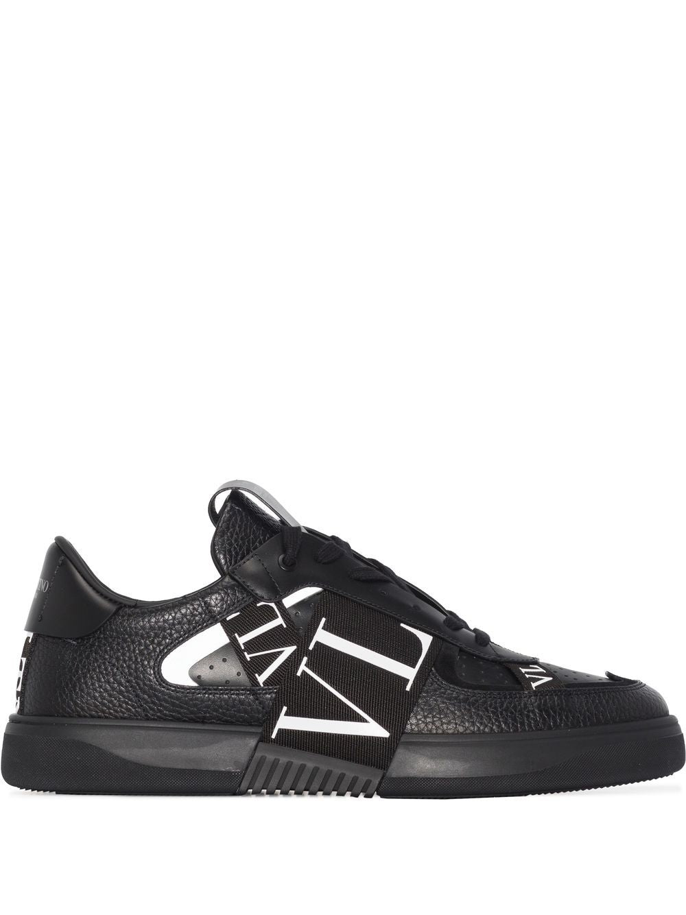 VALENTINO GARAVANI High Top Leather Sneakers with Rubber-Effect Logo