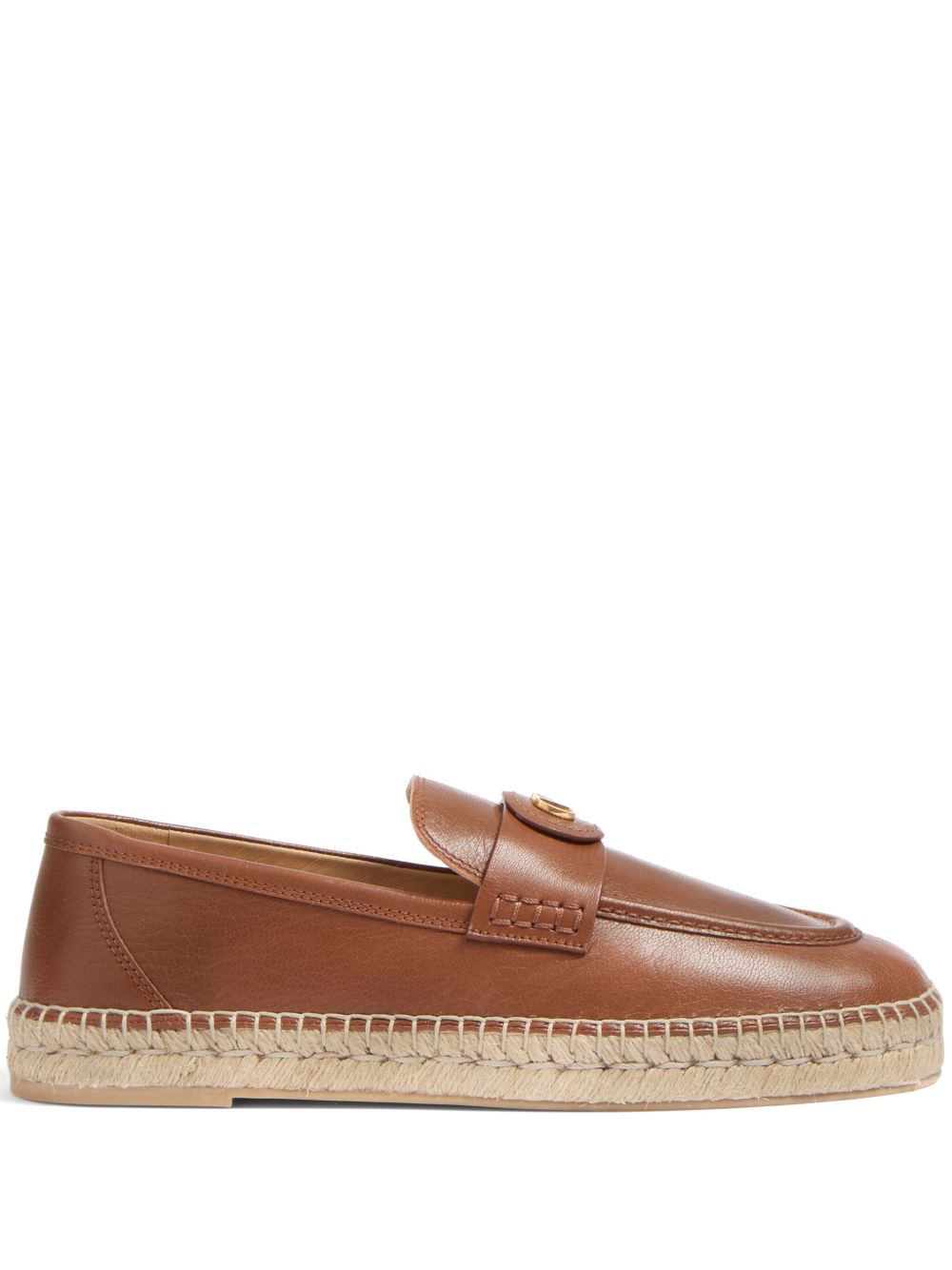 VALENTINO GARAVANI Goat Skin Flat Shoes with Vlogo and Braided Sole