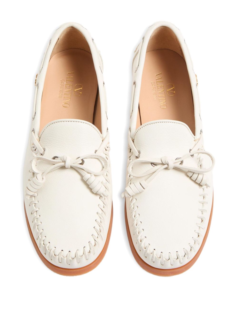VALENTINO GARAVANI Men's Slip-On Flat Shoes with VLogo Signature and Bow Detailing