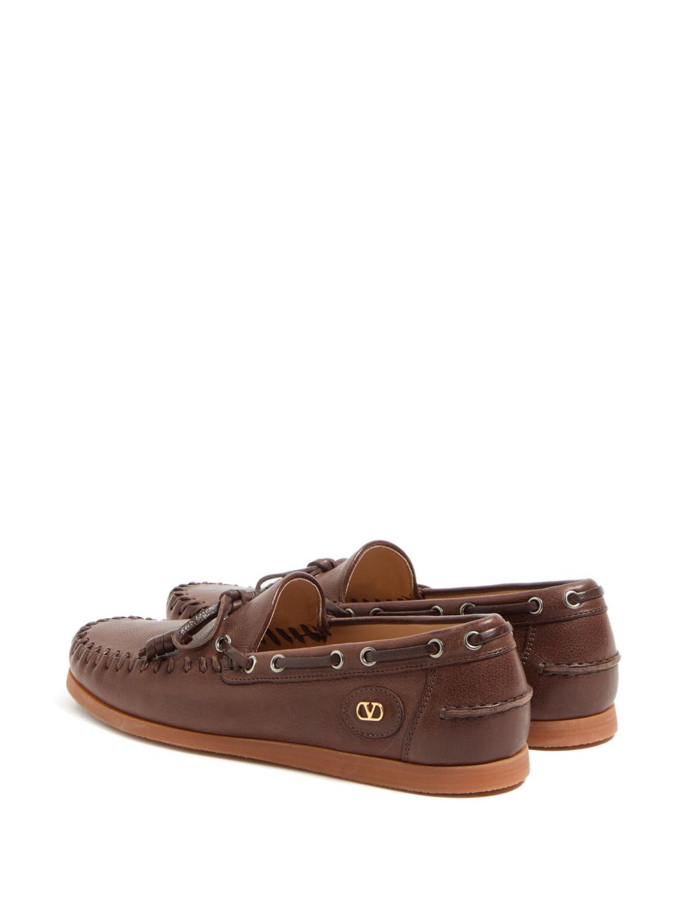 VALENTINO GARAVANI Men's Leather Flat Shoes with Bow Detailing