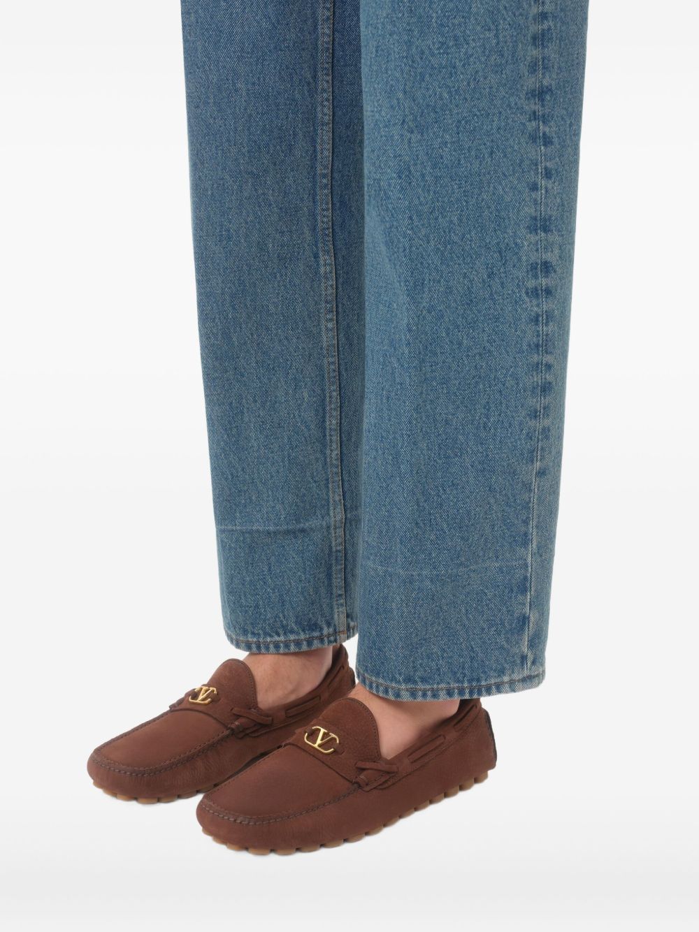 VALENTINO GARAVANI Men's Round Toe Flat Sole Shoes