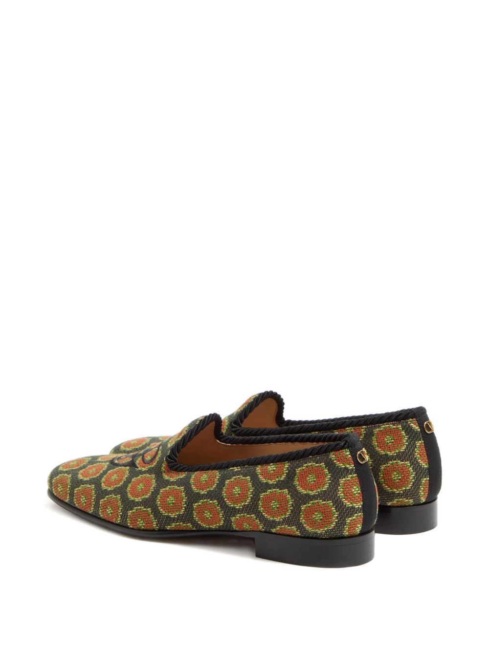 VALENTINO GARAVANI Floral Flat Shoes with Piped Trim