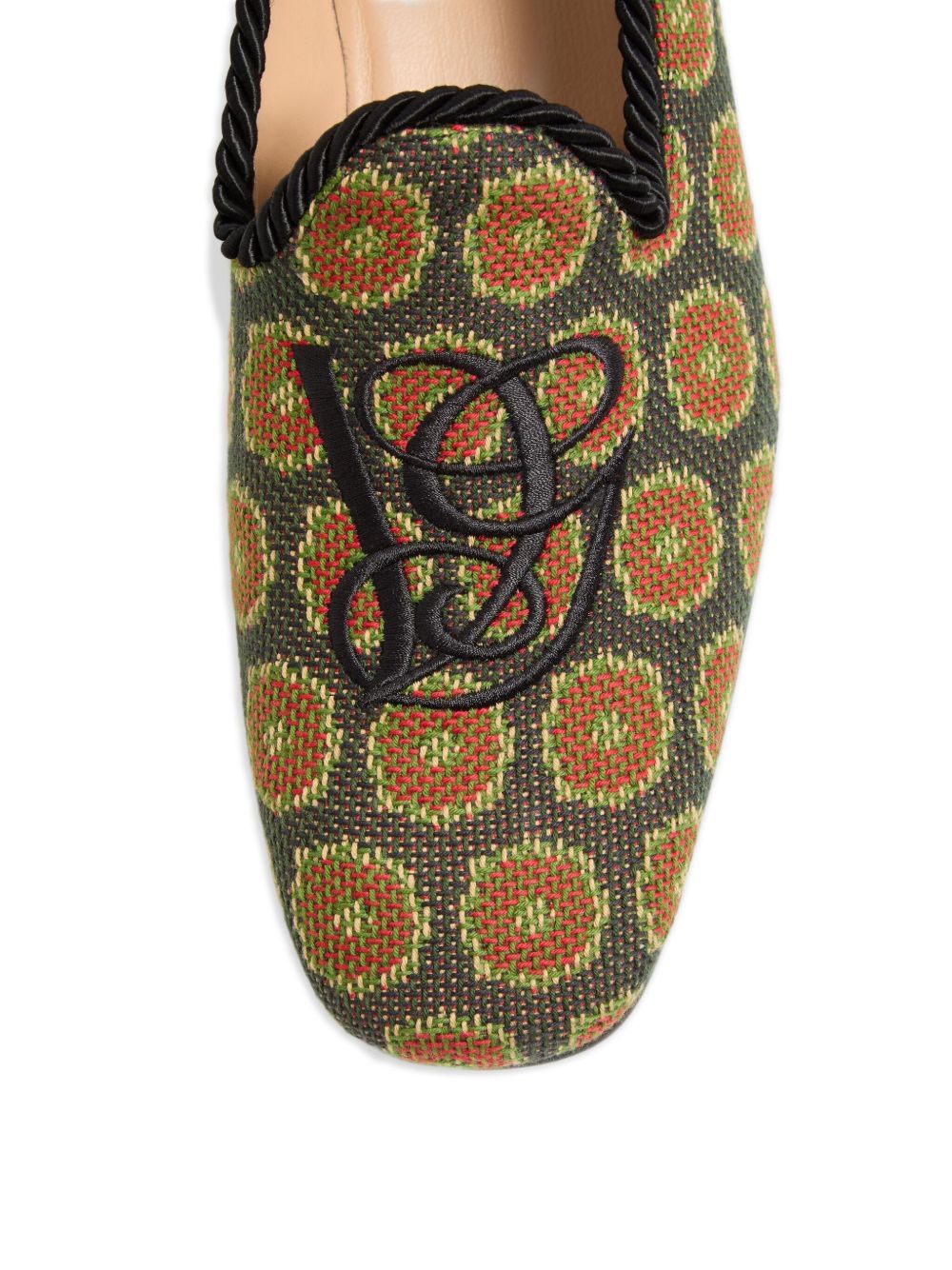 VALENTINO GARAVANI Floral Flat Shoes with Piped Trim