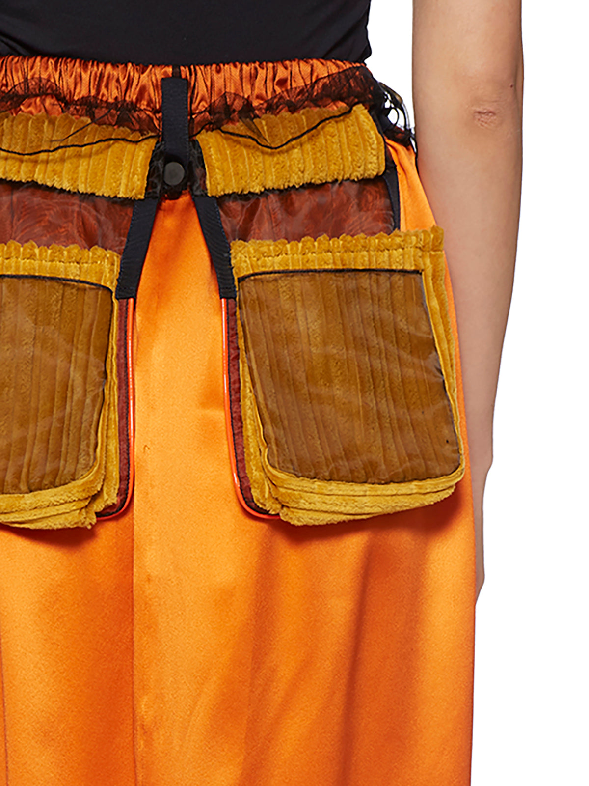 QUETSCHE Women's Mini Silk Skirt with Patch Pockets - Size 36