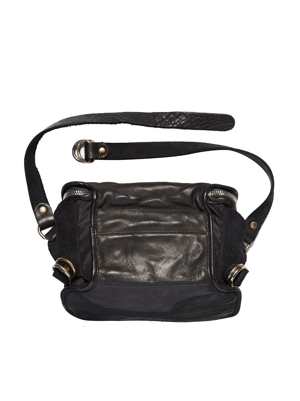 GUIDI Leather and Nylon Pouch Handbag with Removable Backpack