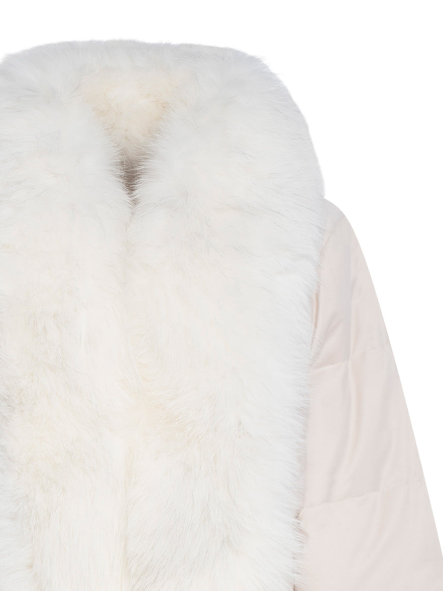 YVES SALOMON Mini Luxe Down Jacket with Detachable Fur Collar