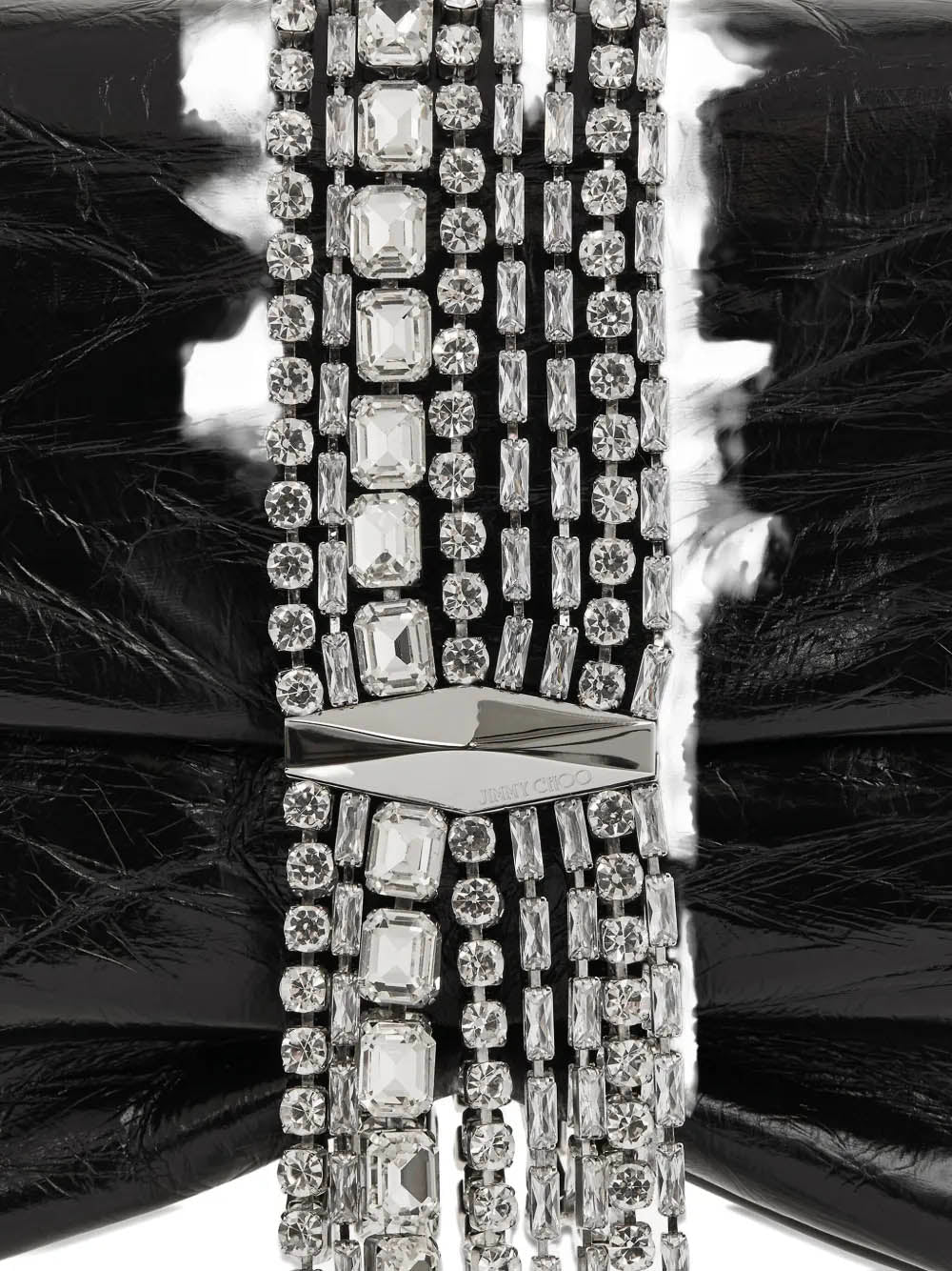 JIMMY CHOO Mini Vintage Leather Shoulder Handbag with Crystals