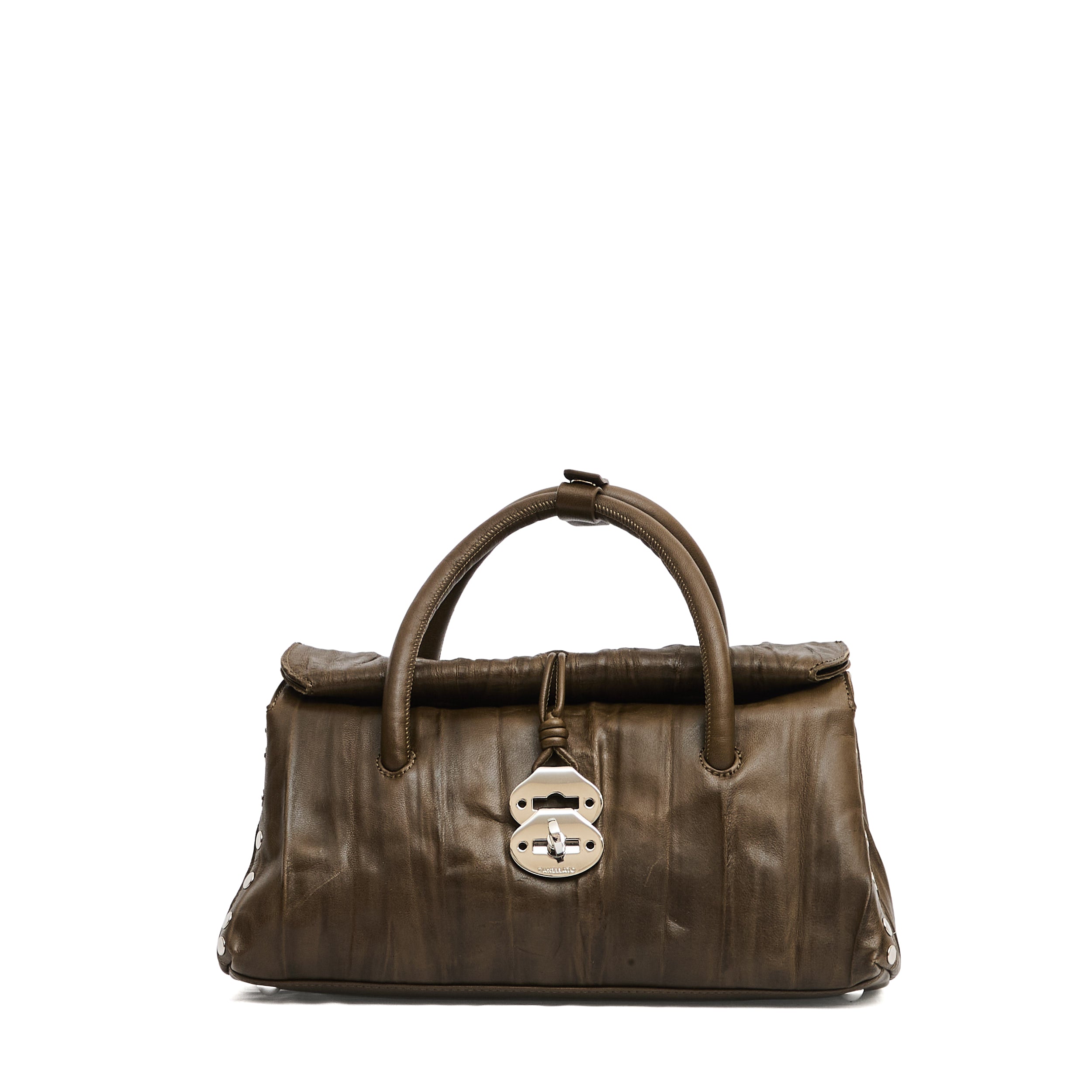 ZANELLATO Mini Pleated Handbag with Crossbody Strap - 33x17x14 cm