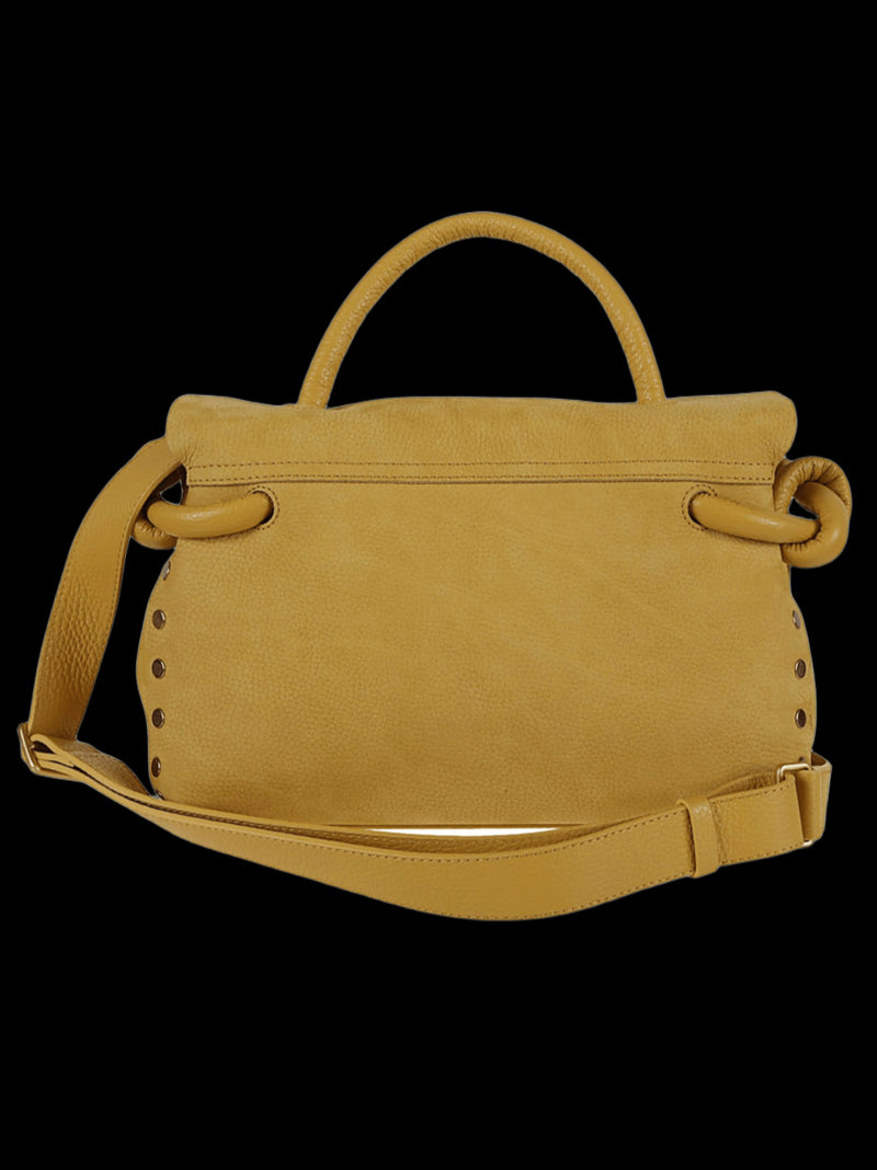 ZANELLATO Mini Nubuck Leather Handbag with Double Turn-Lock Closure