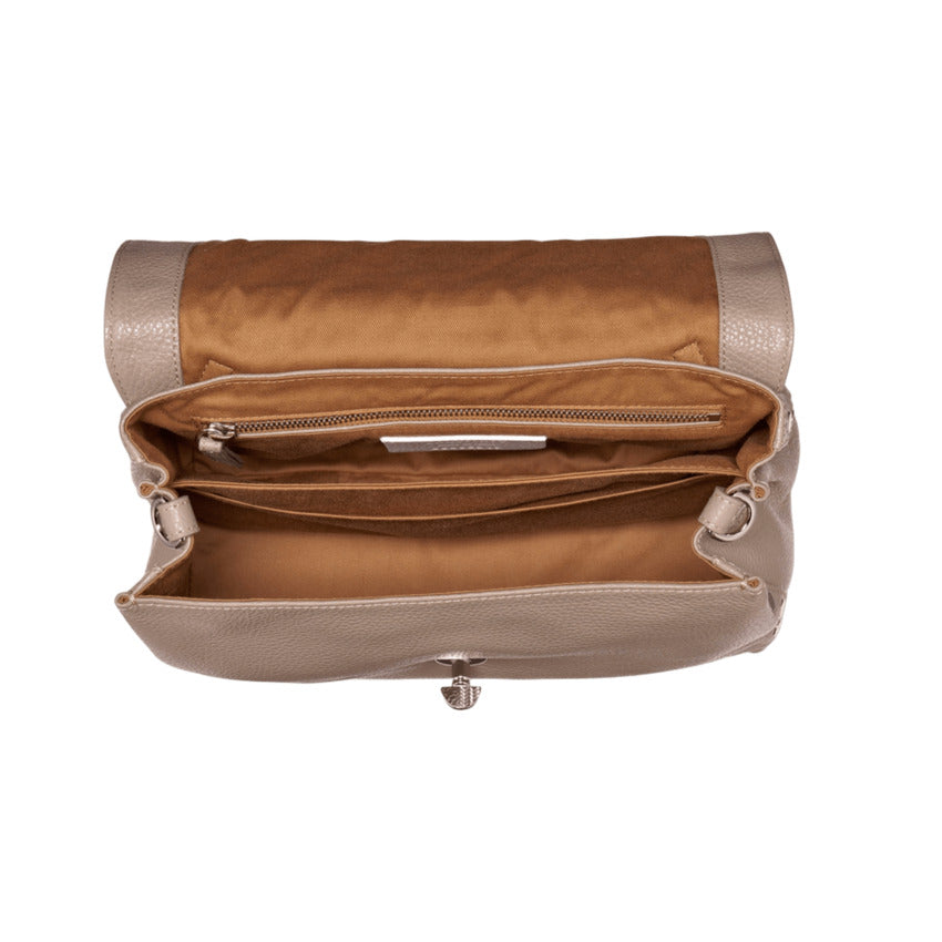 ZANELLATO Hammered Leather Handbag with Adjustable Strap - Mini Size