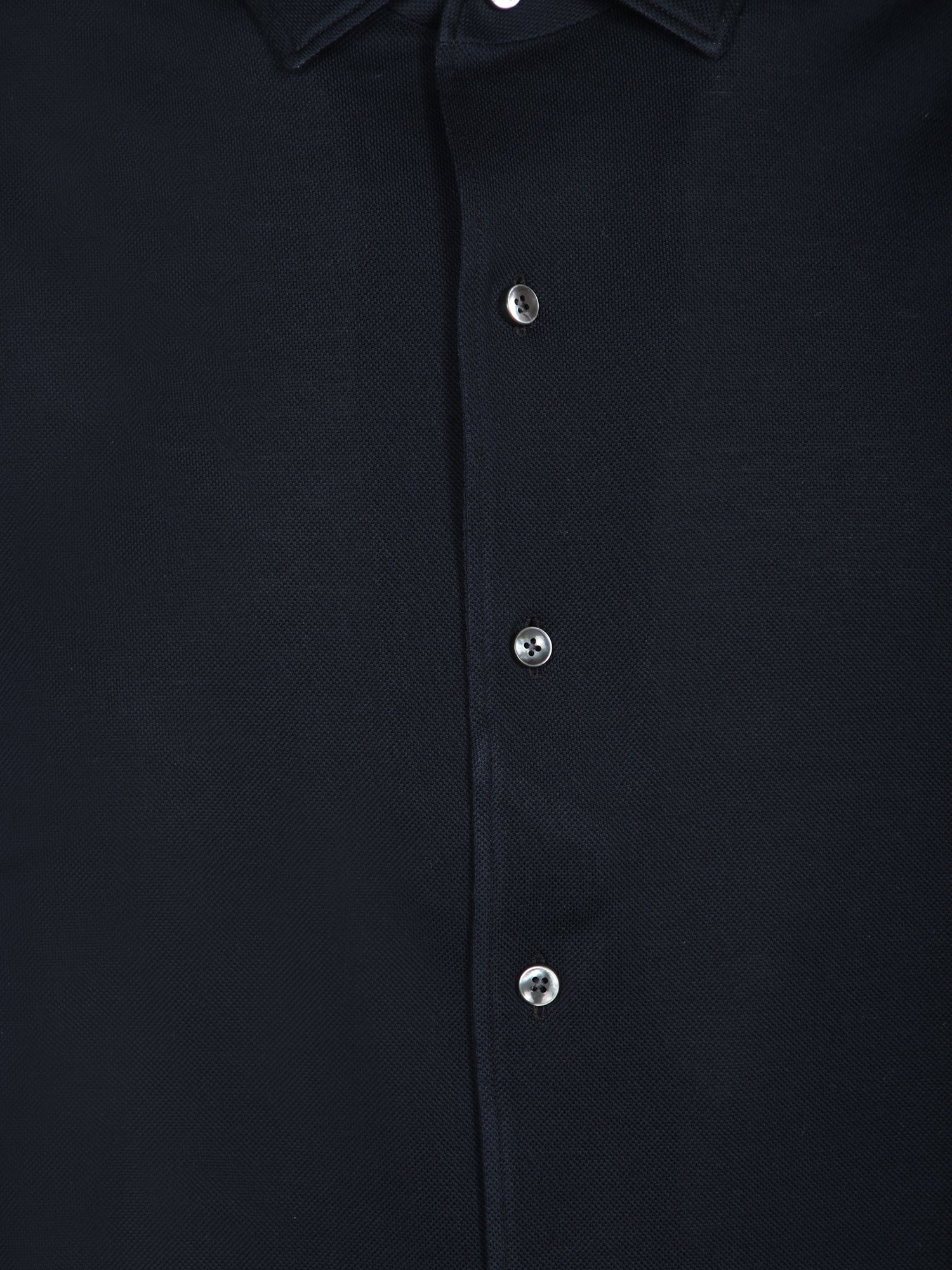 ZEGNA Refined Long Sleeve Mini Cotton Piquet Shirt