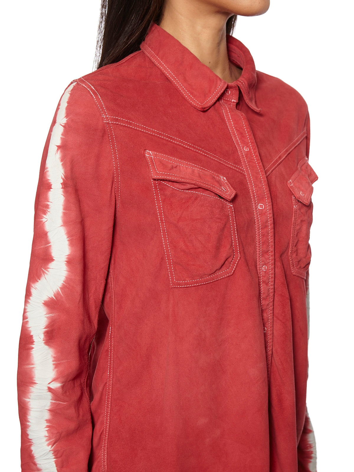 GIORGIO BRATO Suede Mini Shirt with Tie Dye Design - Size 40