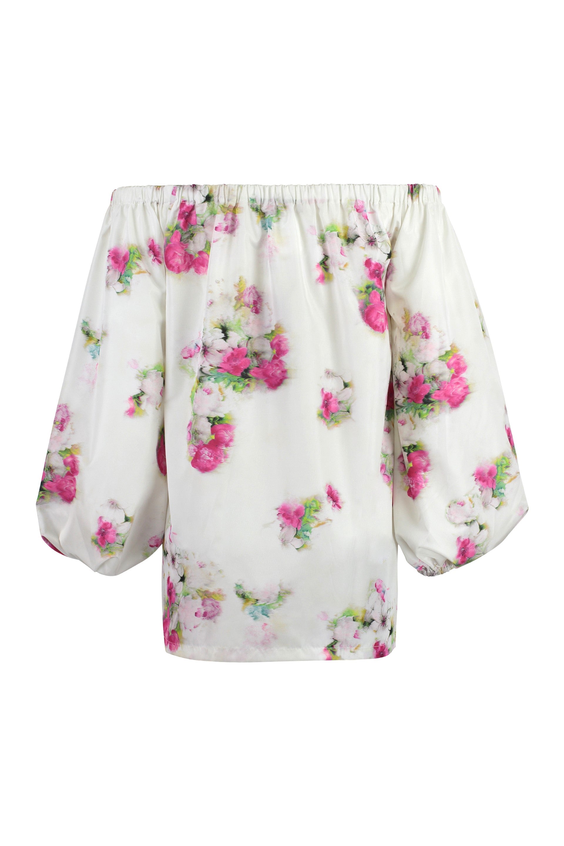 MAX MARA STUDIO Floral Print Blouse with Elastic Cuffs