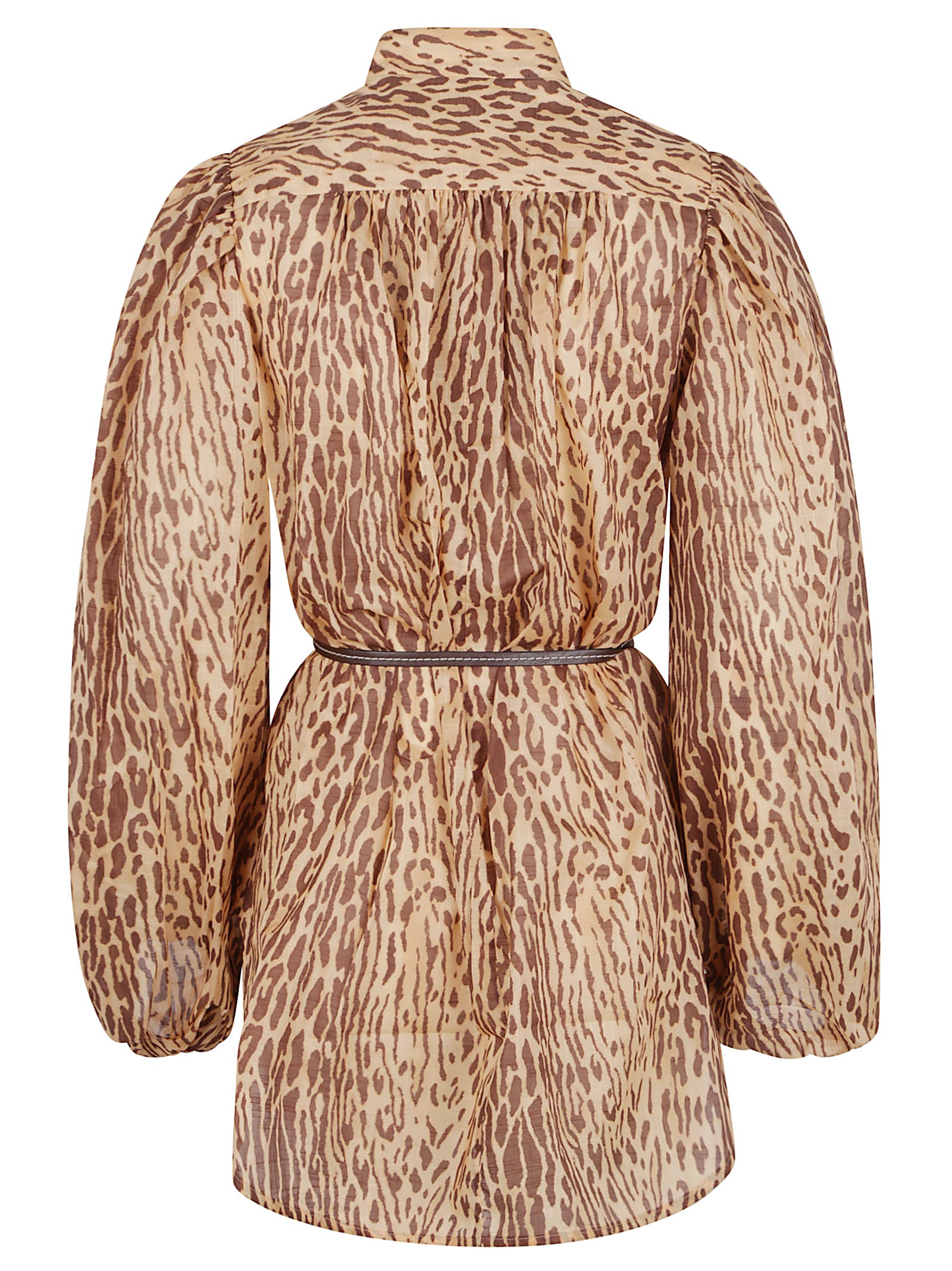 ZIMMERMANN Chic Puff Sleeve Tunic Dress with Deep V-Neckline