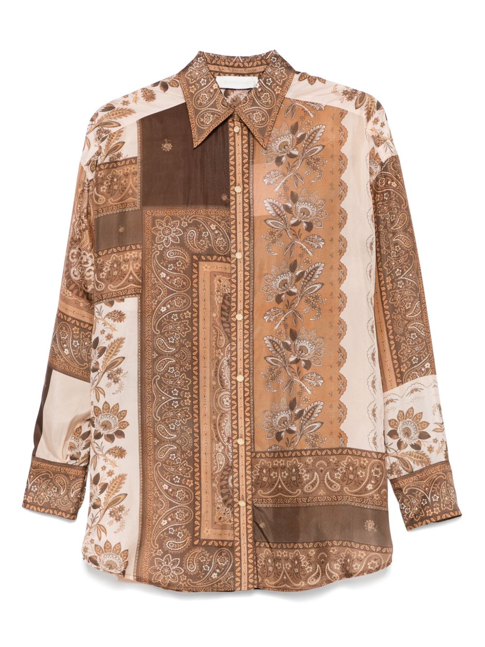 ZIMMERMANN Silk Long Sleeve Shirt with Bandana Print