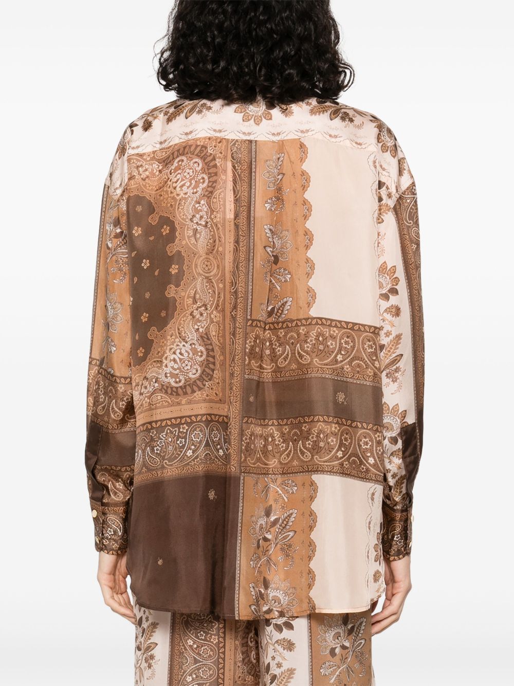 ZIMMERMANN Silk Long Sleeve Shirt with Bandana Print