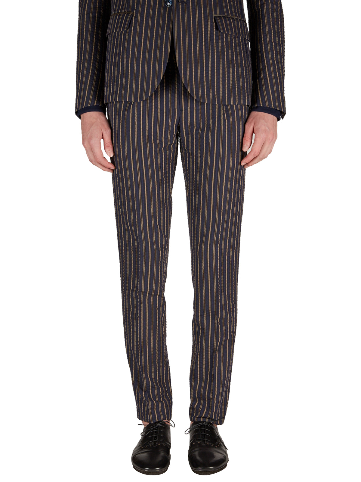 DANIELE ALESSANDRINI Classic Striped Cotton Pants - Size 46