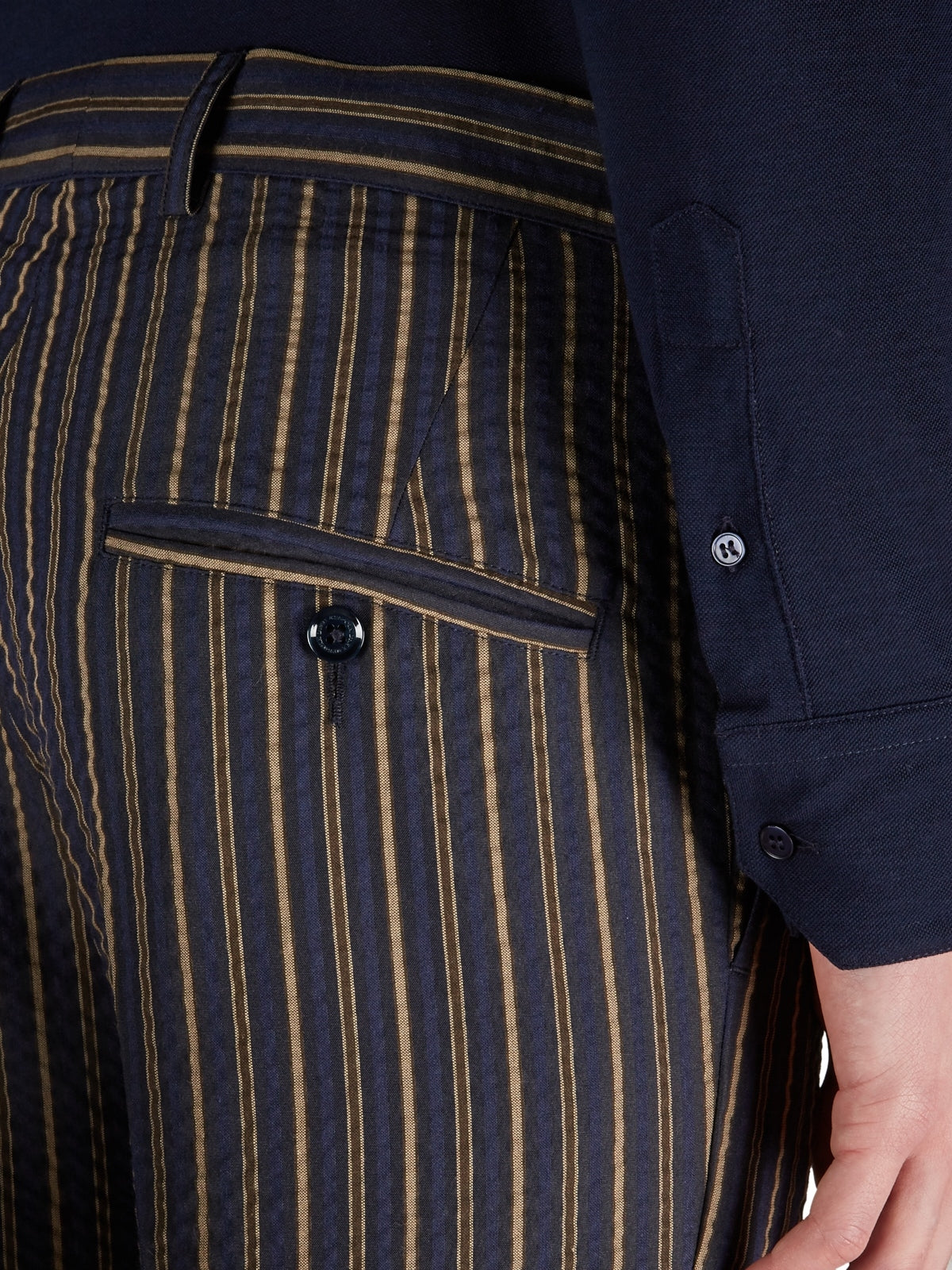 DANIELE ALESSANDRINI Classic Striped Cotton Pants - Size 46