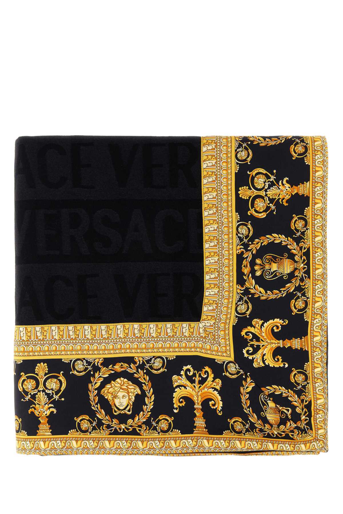 VERSACE Embroidered Wool and Silk Baroque Blanket