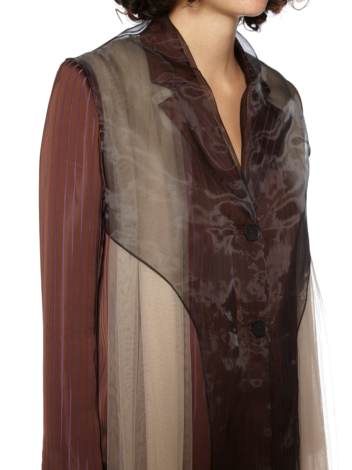 QUETSCHE Chic Blazer with Tulle Inserts - Size 36