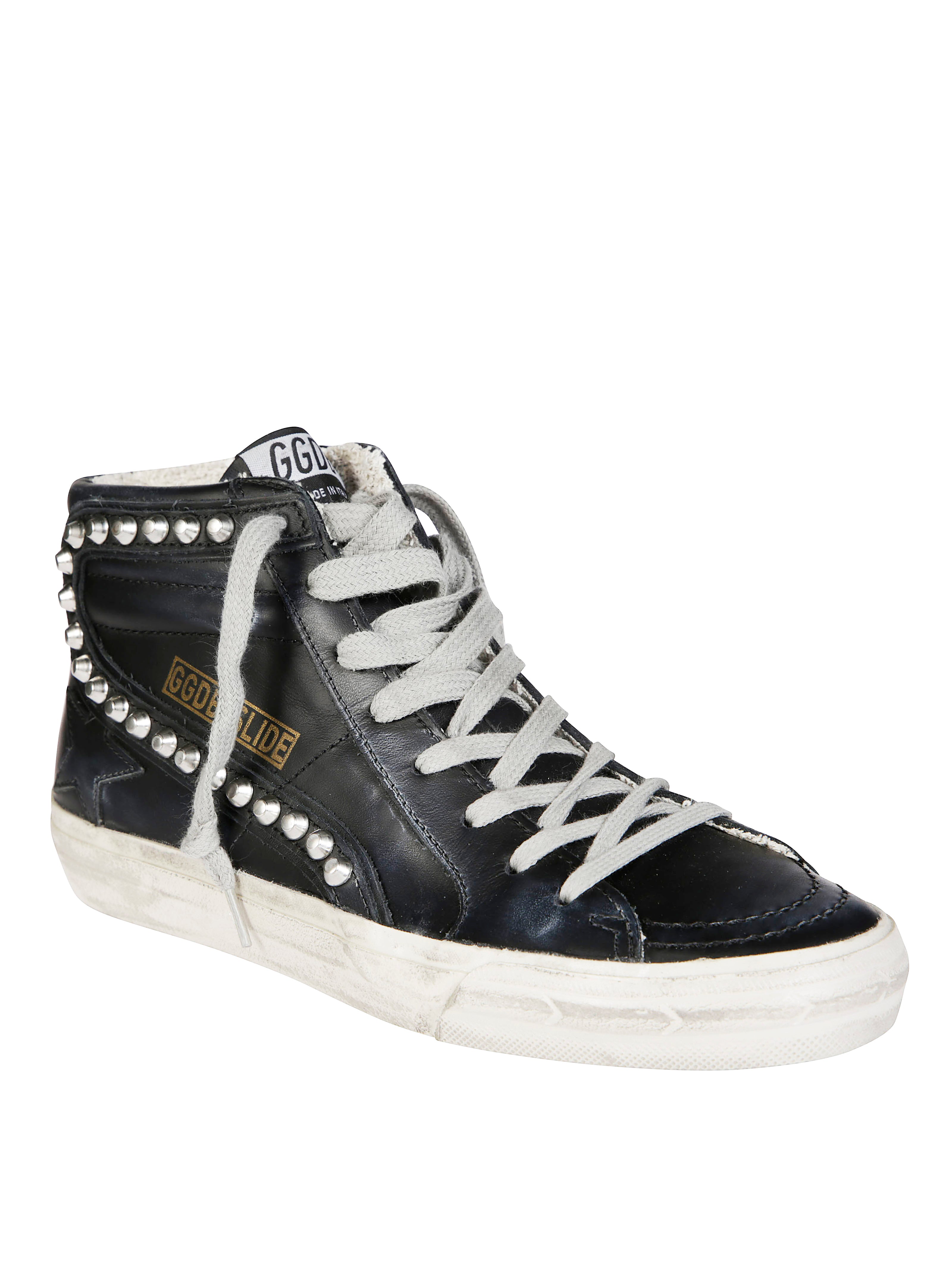 GOLDEN GOOSE High-Top Leather Sneakers with Stud Details