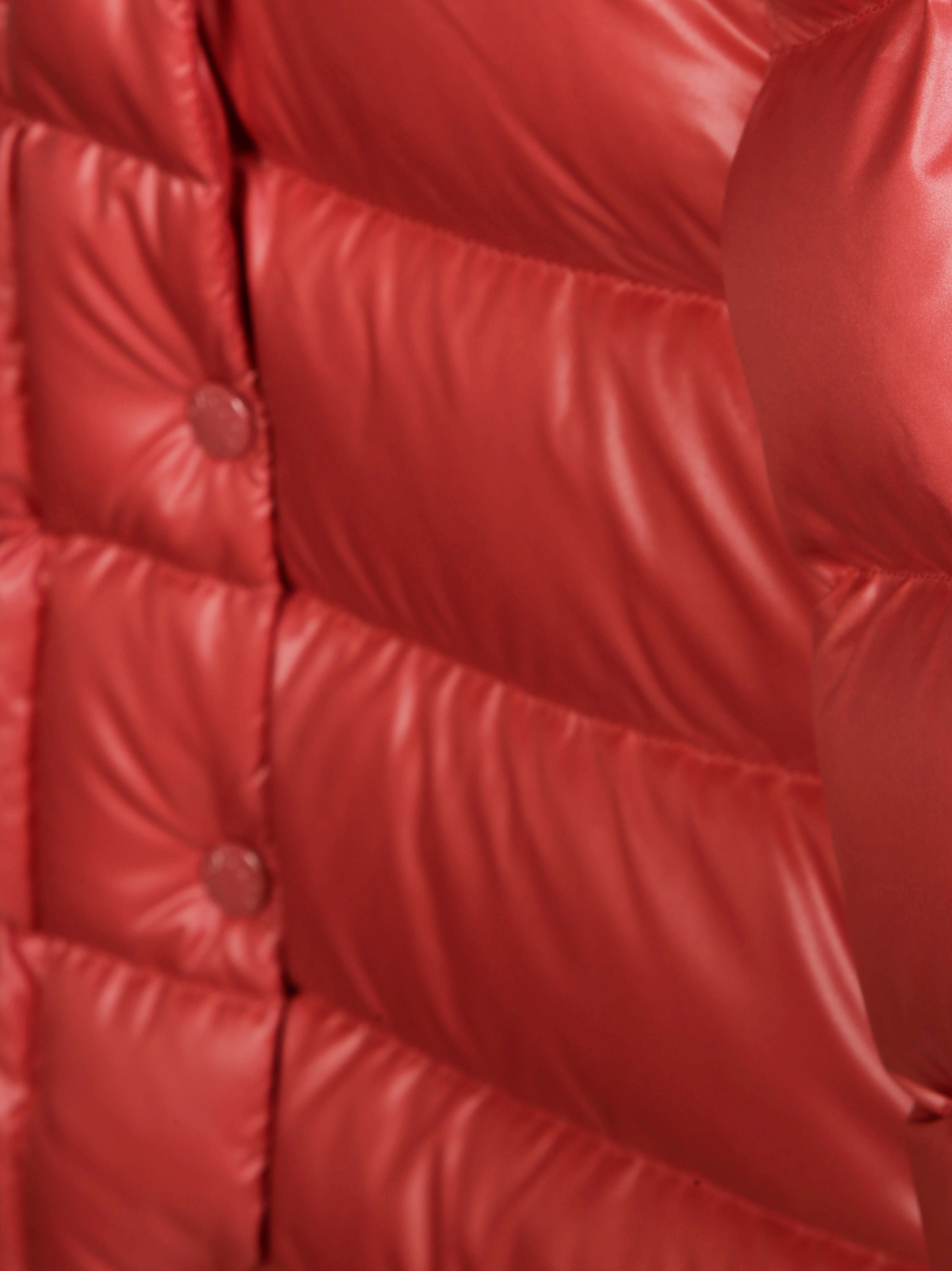 MONCLER Mini Long Hooded Jacket with Ruffles