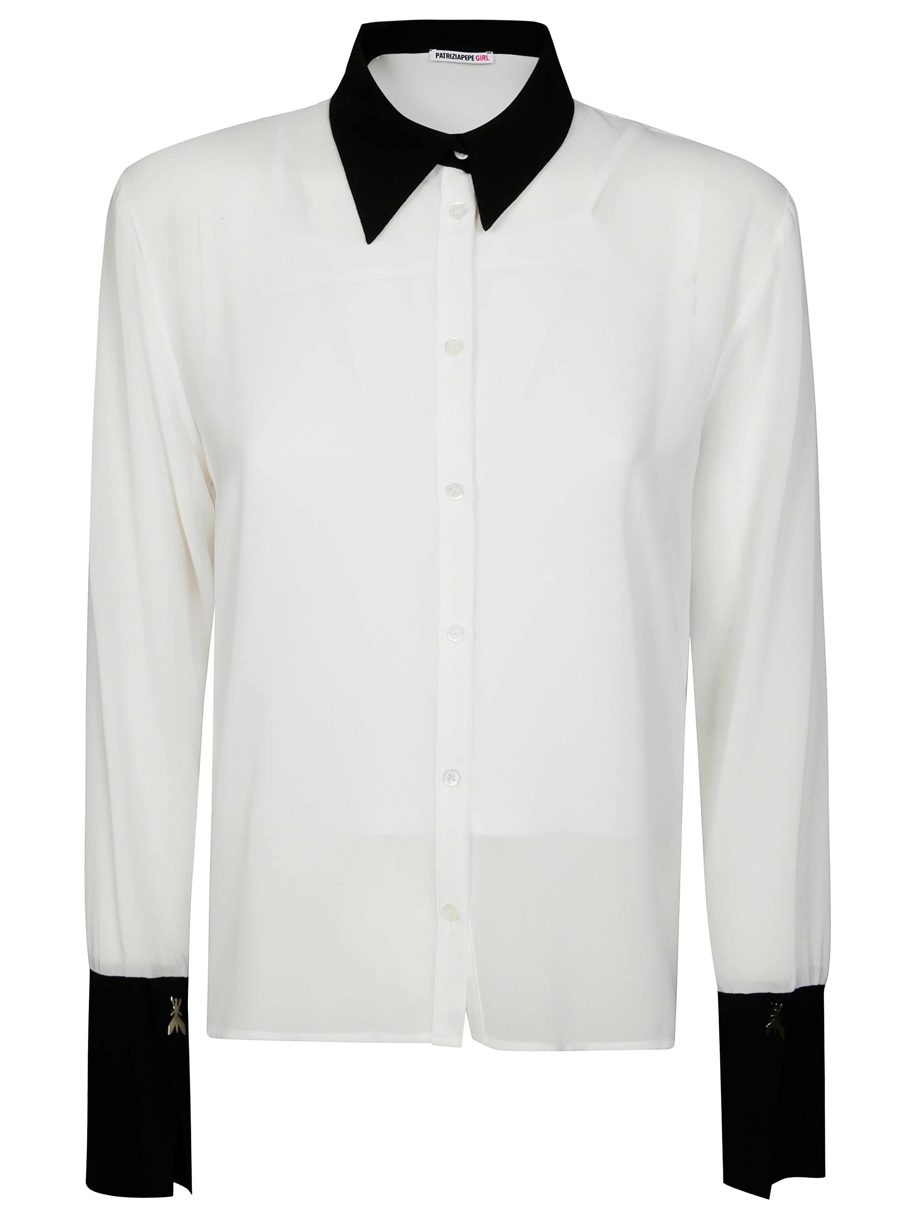 PATRIZIA PEPE Contrast Collar and Cuff Shirt for Kids
