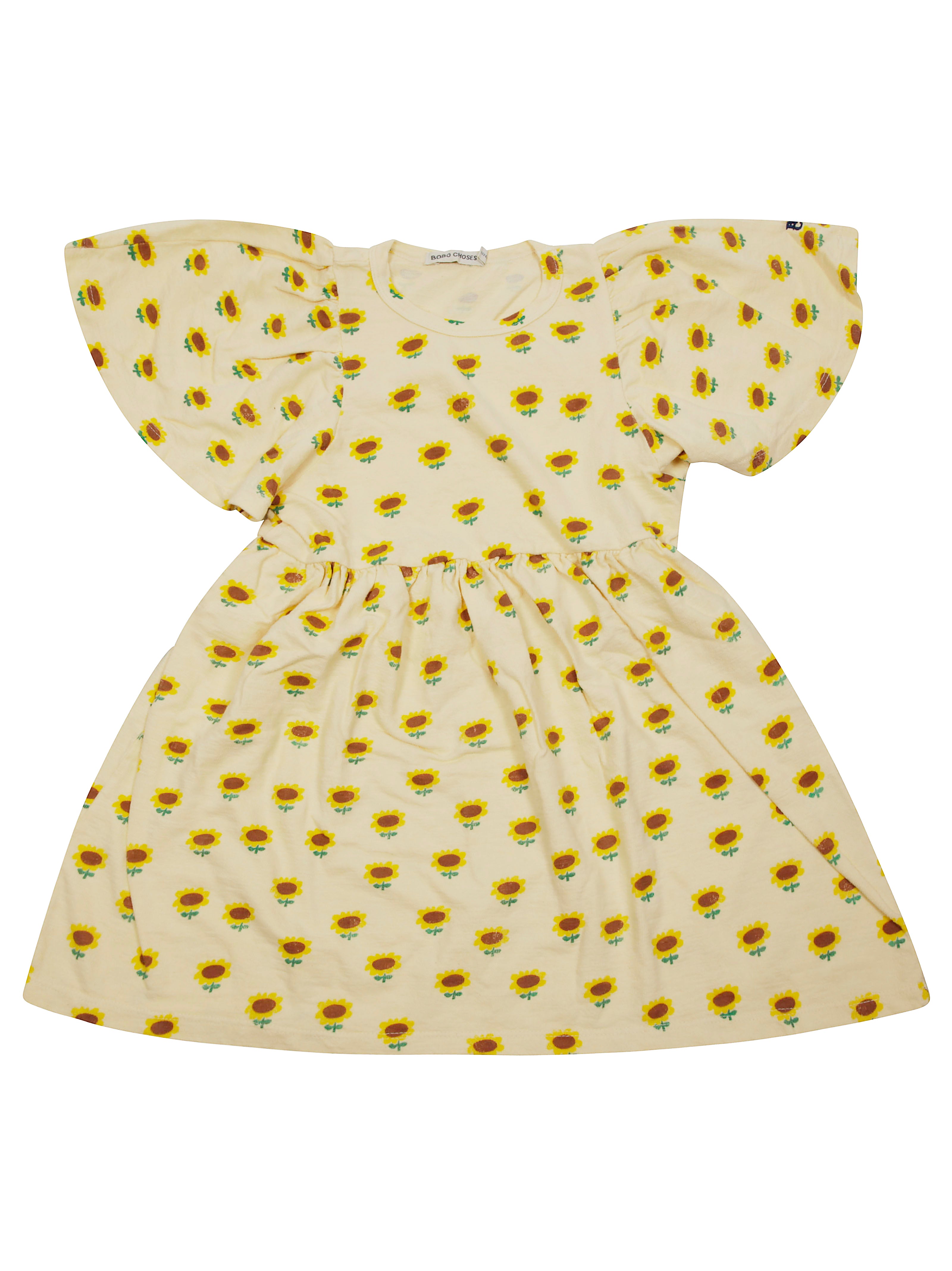 BOBO CHOSES Mini Sunflower Print Short Sleeve Dress