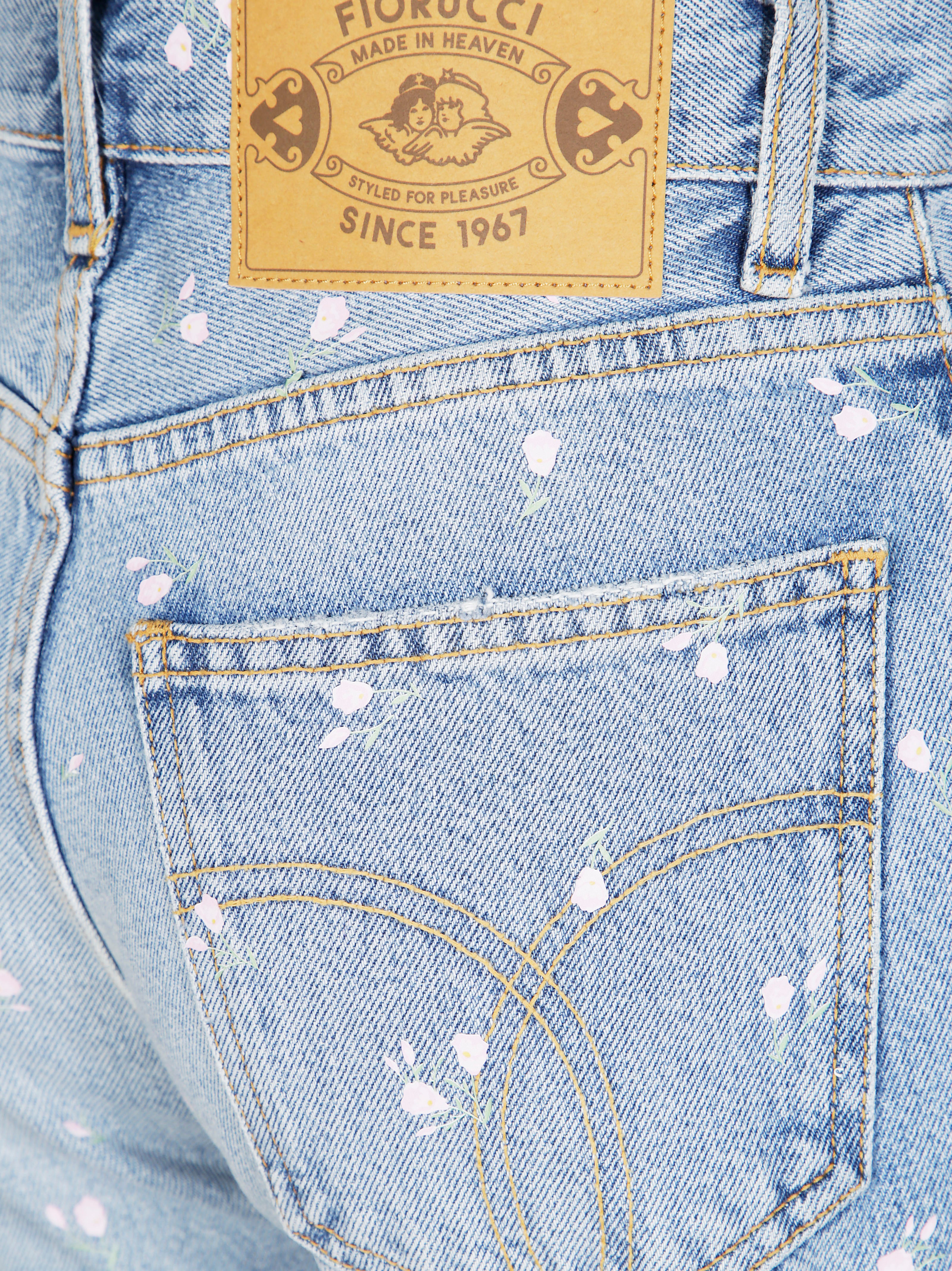 FIORUCCI Floral Print Mini Jeans for Men