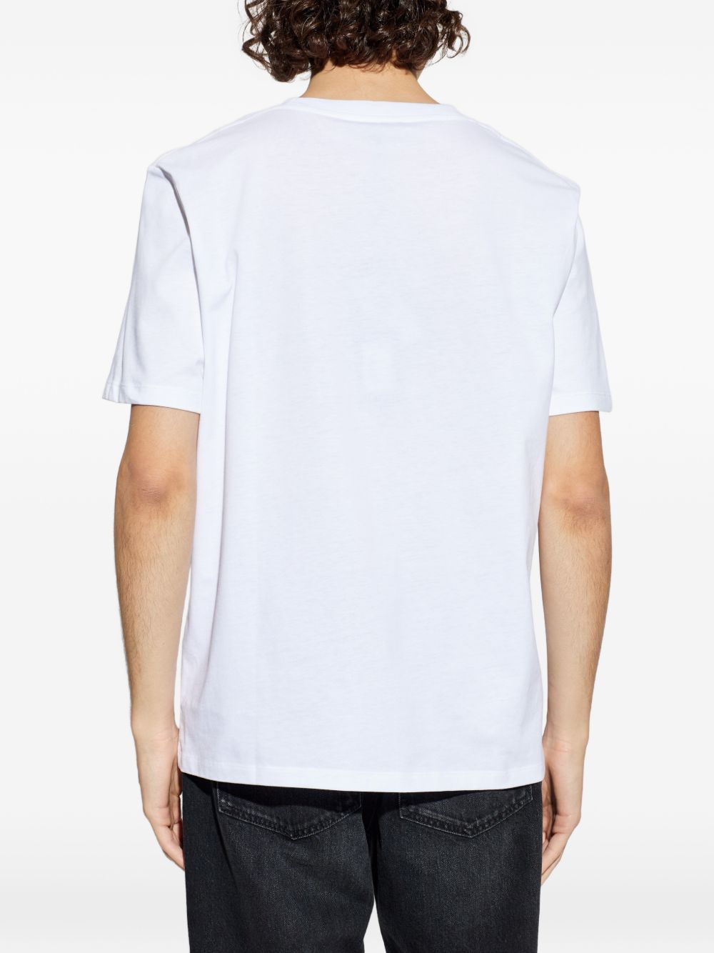 Balmain Logo Print Round Neck Short Sleeve T-Shirt