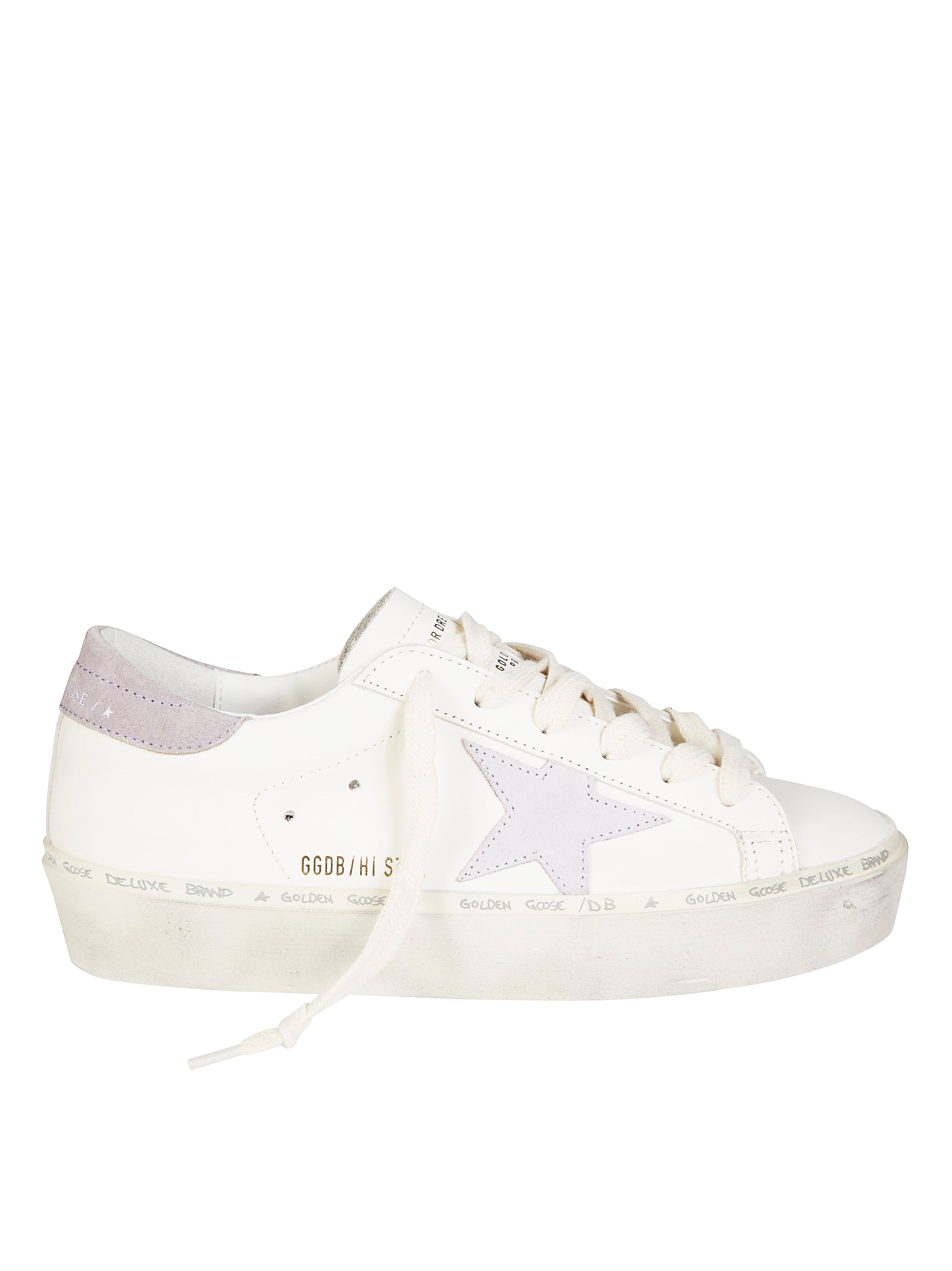 GOLDEN GOOSE High-Top Leather Sneakers with Platform Sole