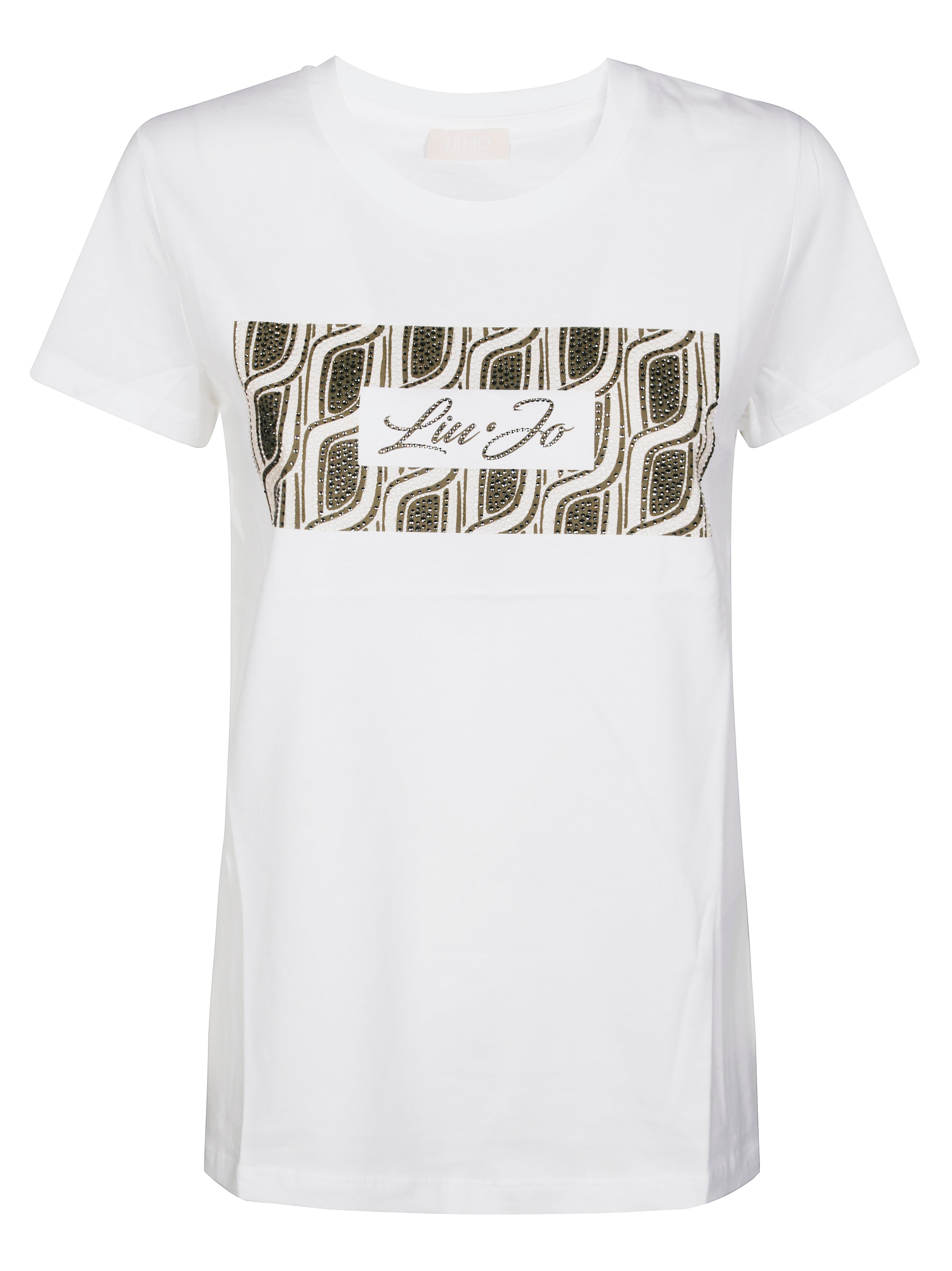 LIUJO Men's Logo Square Print T-Shirt