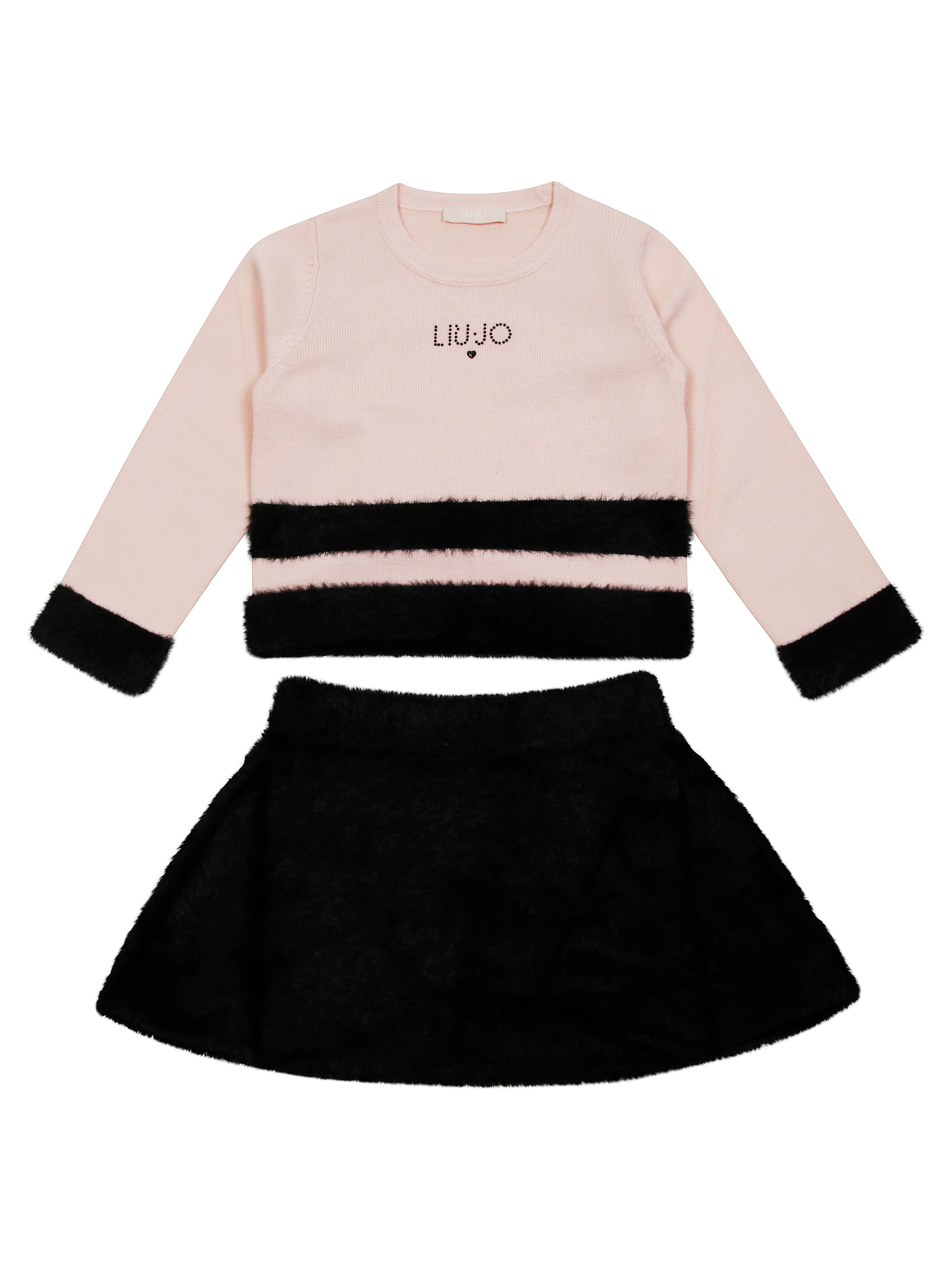LIU JO KIDS Mini Sweater Set with Pleated Skirt