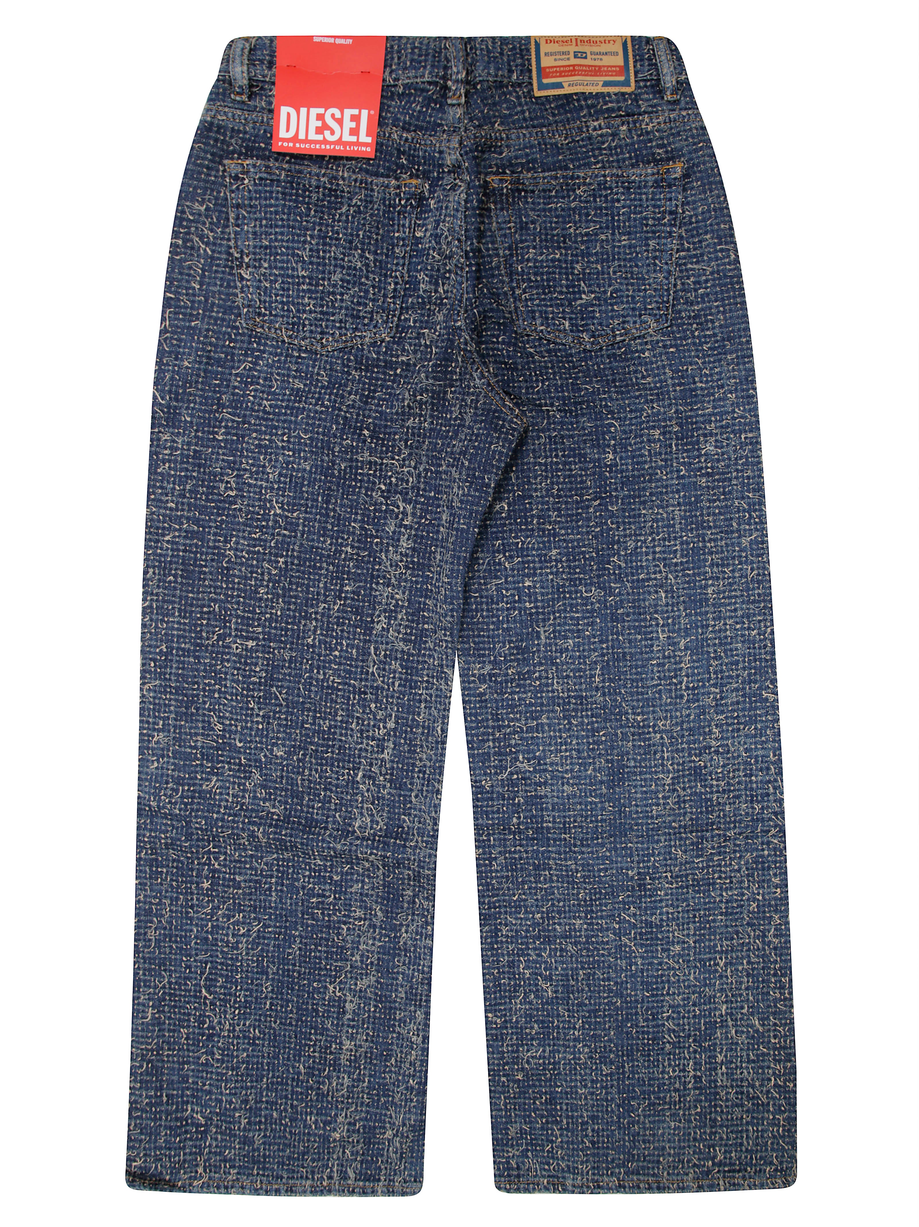 DIESEL Frayed Hem Wide Leg Jeans for Kids