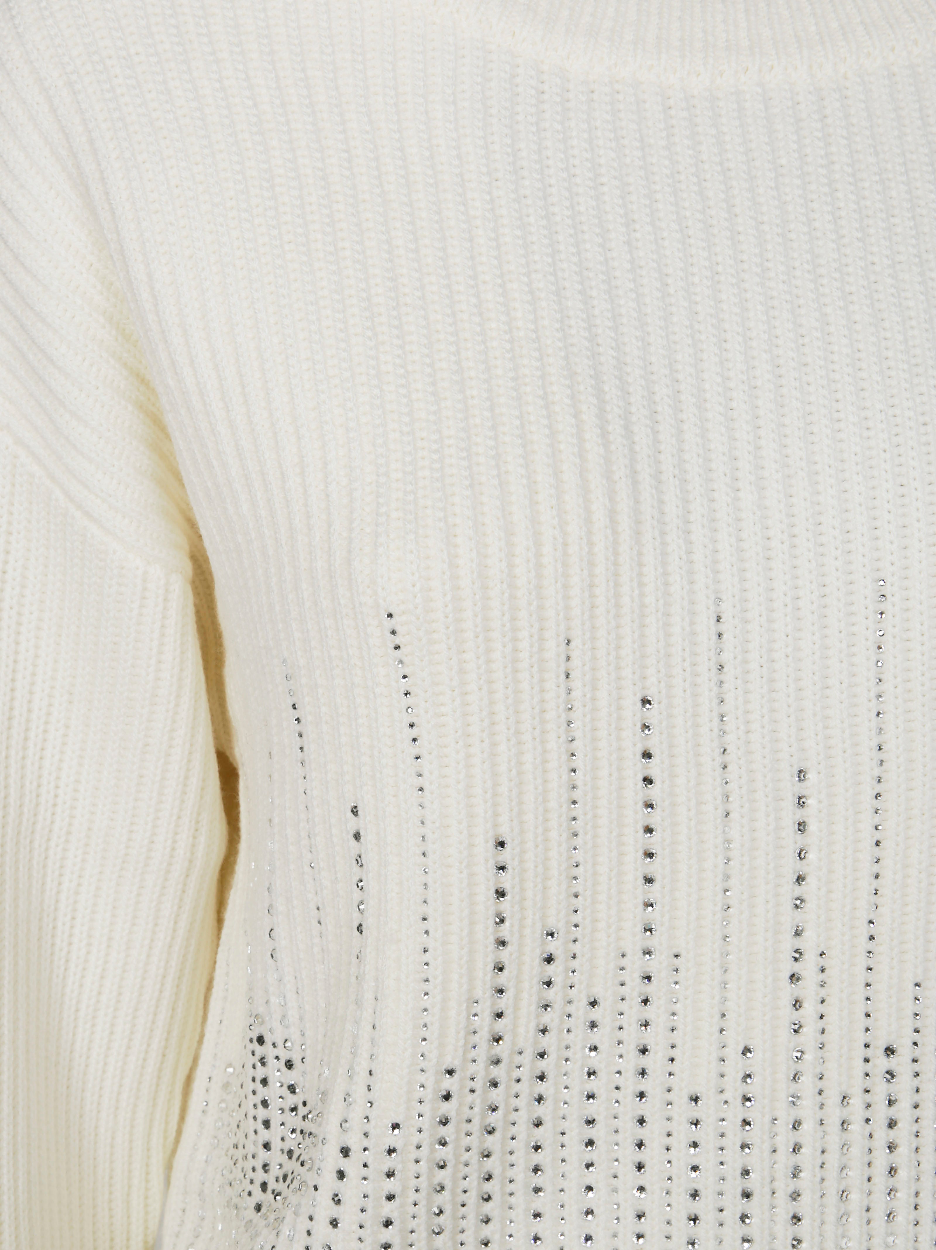 PATRIZIA PEPE Strass-Embellished English Knit Sweater