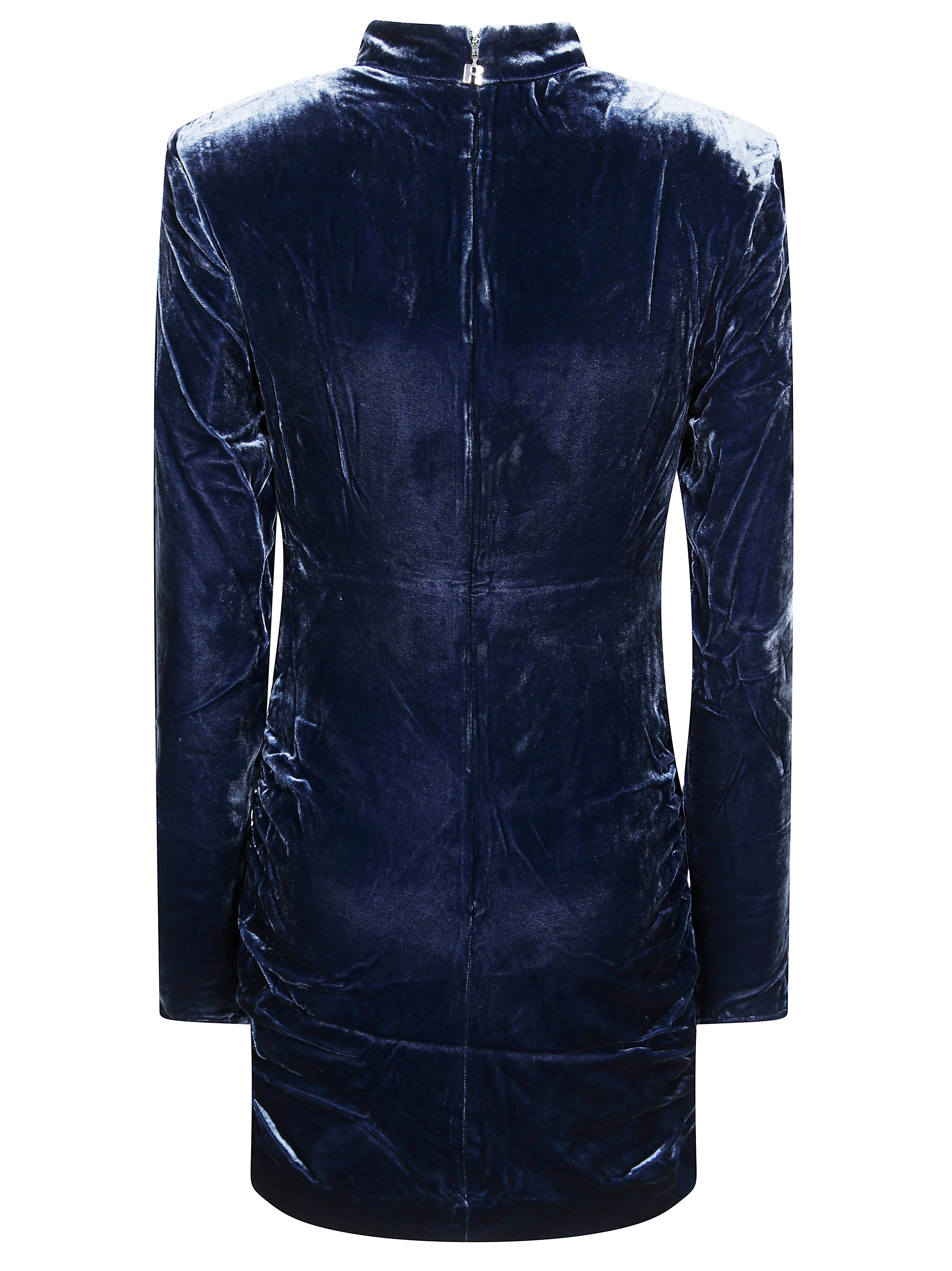 ROTATE Luxurious Silk Velvet Long Sleeve Mini Dress