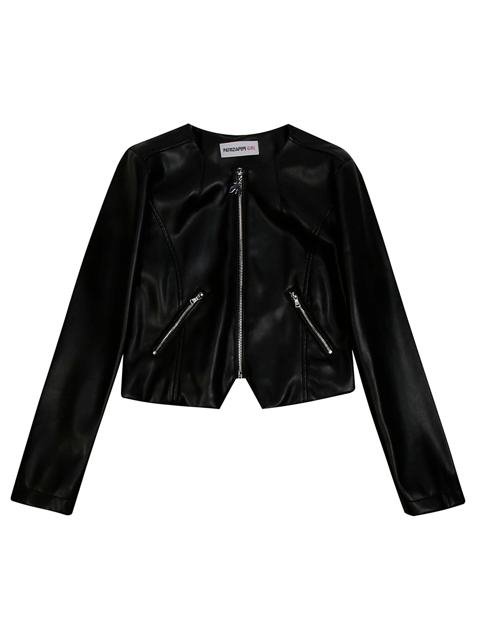 PATRIZIA PEPE Mini Eco-Leather Short Jacket