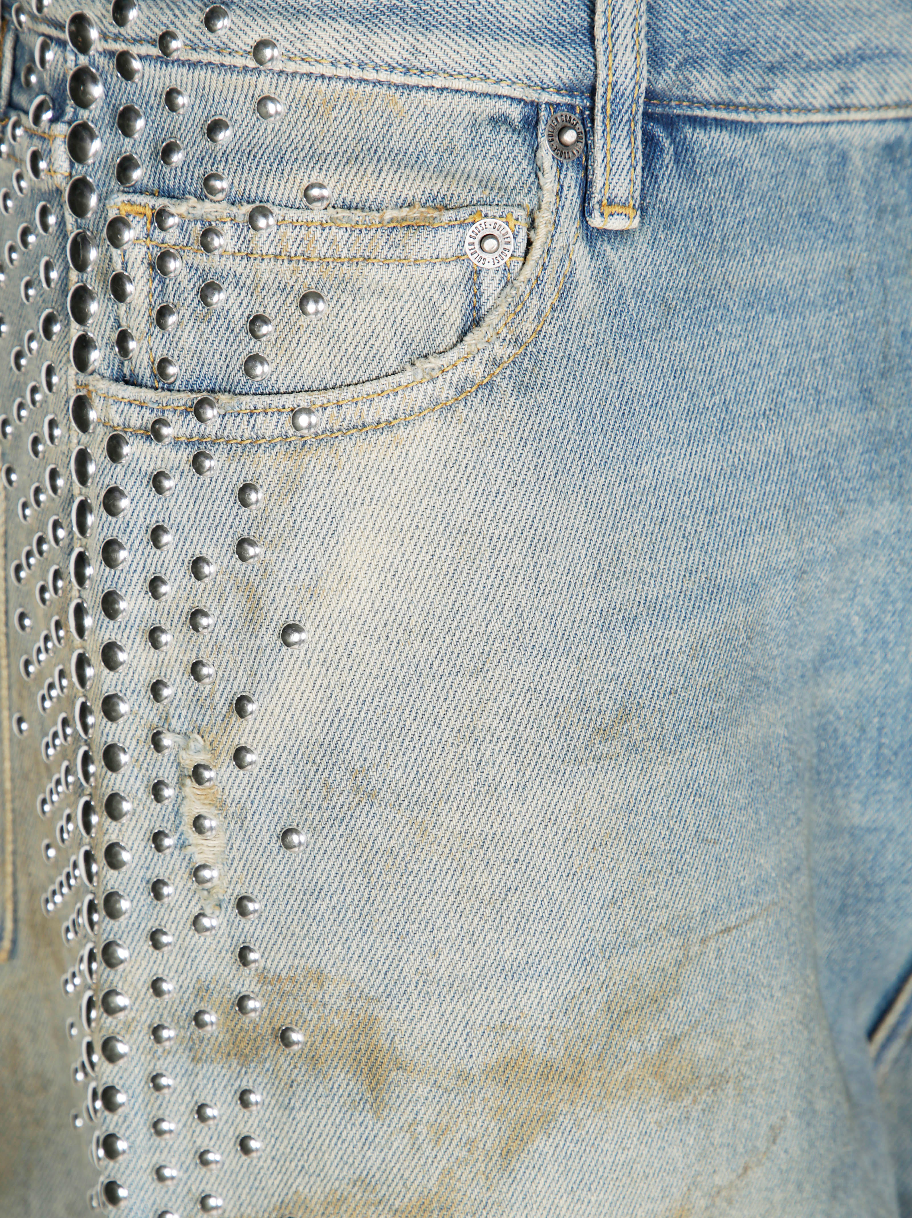 GOLDEN GOOSE Boyfriend Denim Jeans with Stud Detail